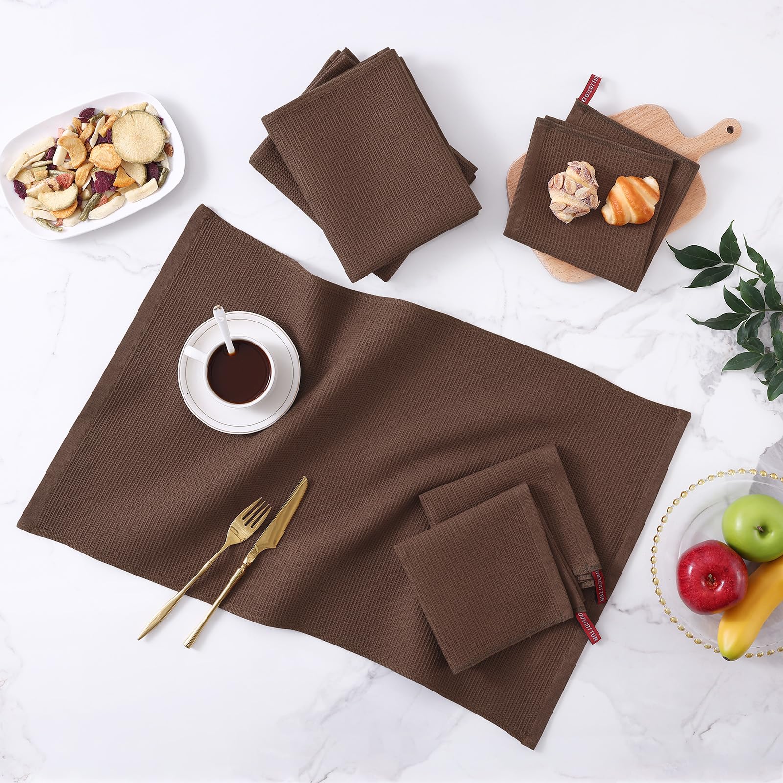 100% Cotton Waffle Weave Dish Cloths (6 Count)
