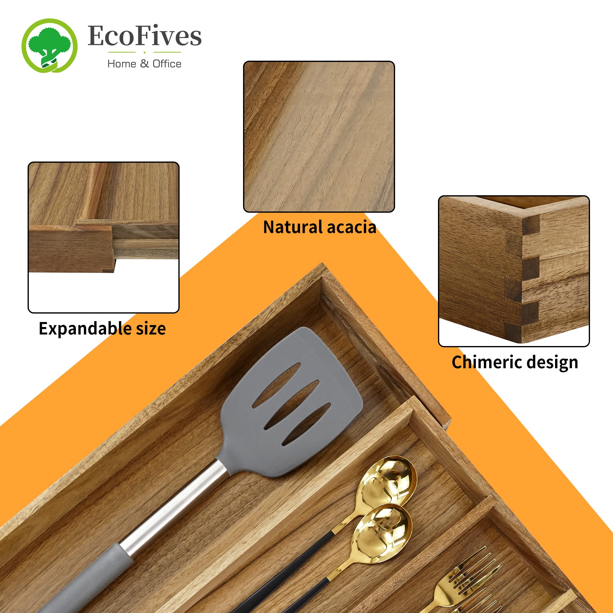 Luxury Acacia Silverware Organizer
