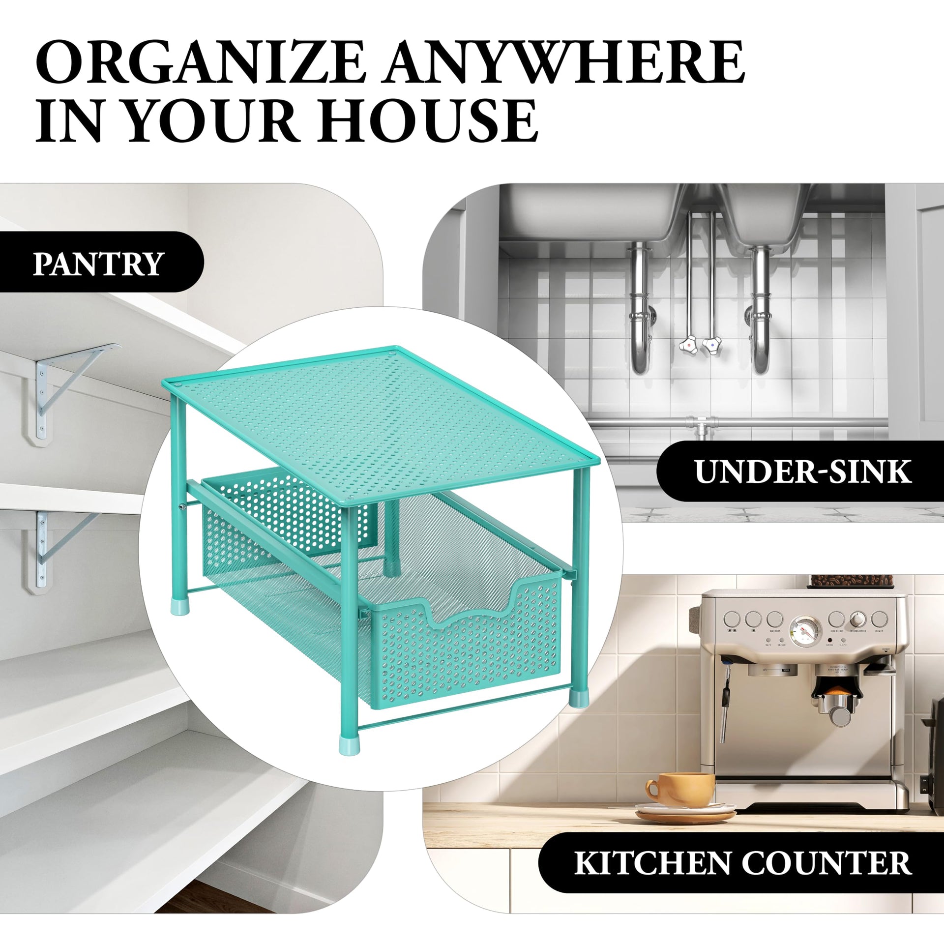Stackable Under Sink Sliding Basket Drawer