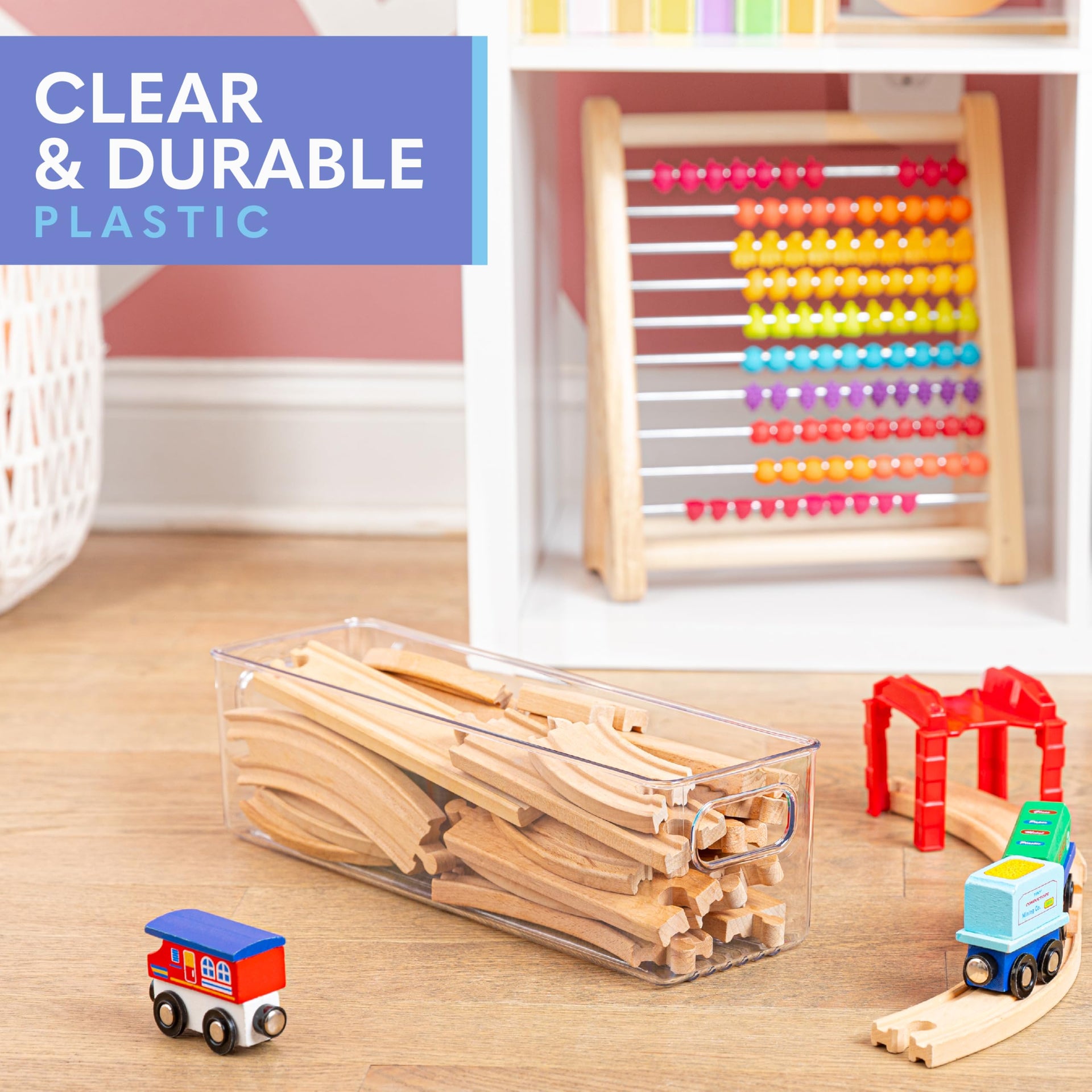 Plastic Food Storage 2 Pack Clear Container Bin with Handles for Organizing Kitchen (2 Count)