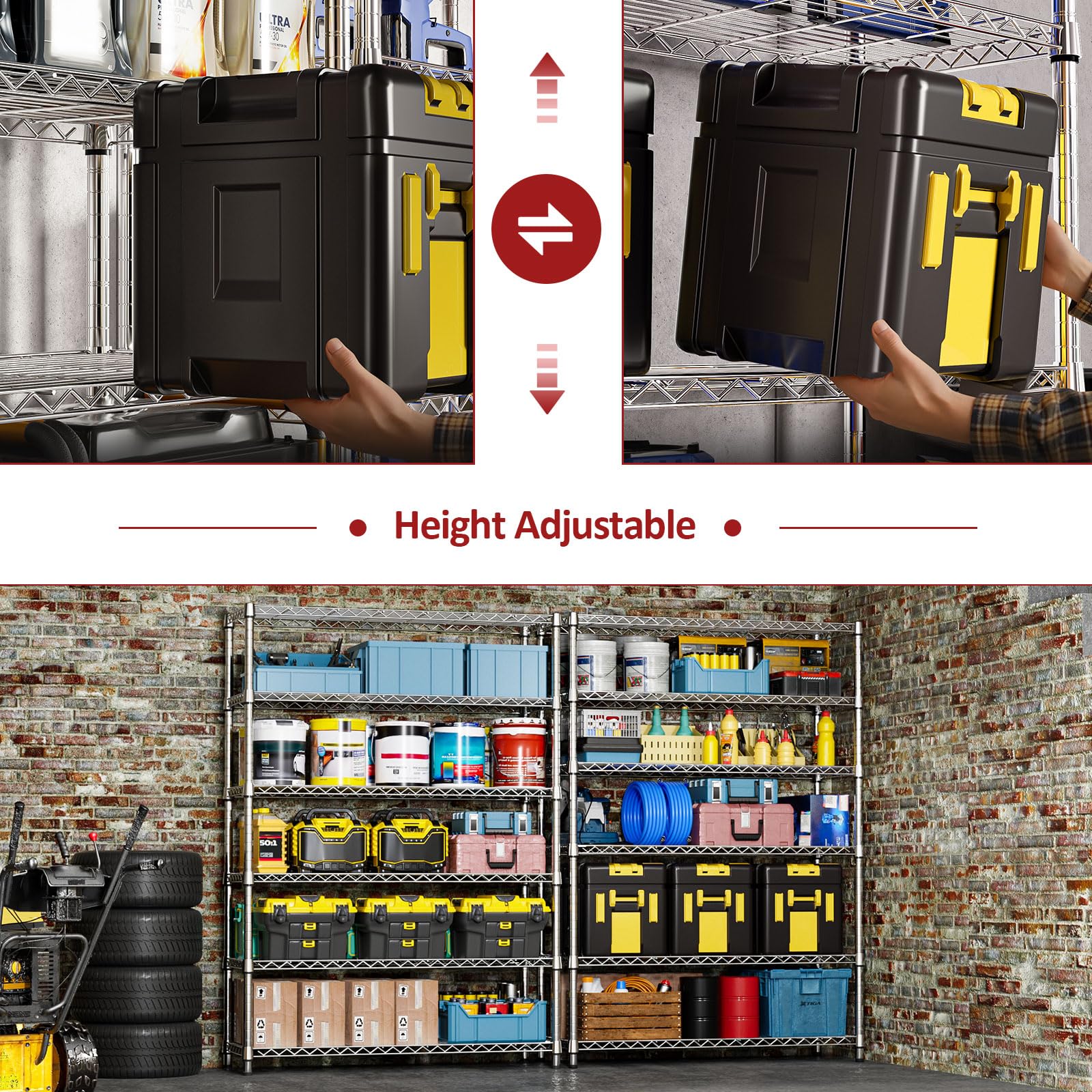 6 Tier Heavy Duty Metal Wire Shelving Unit