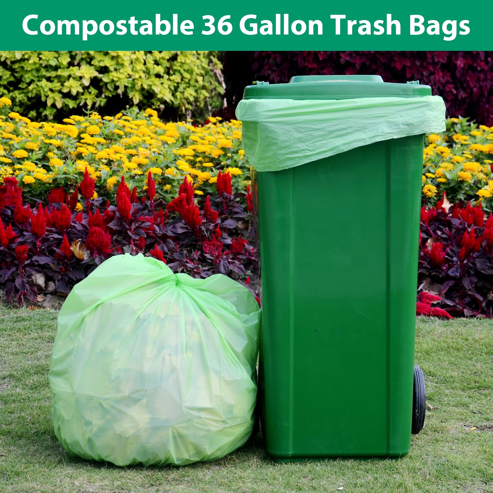 Compostable 36 gallon Trash Bags (15 Count)