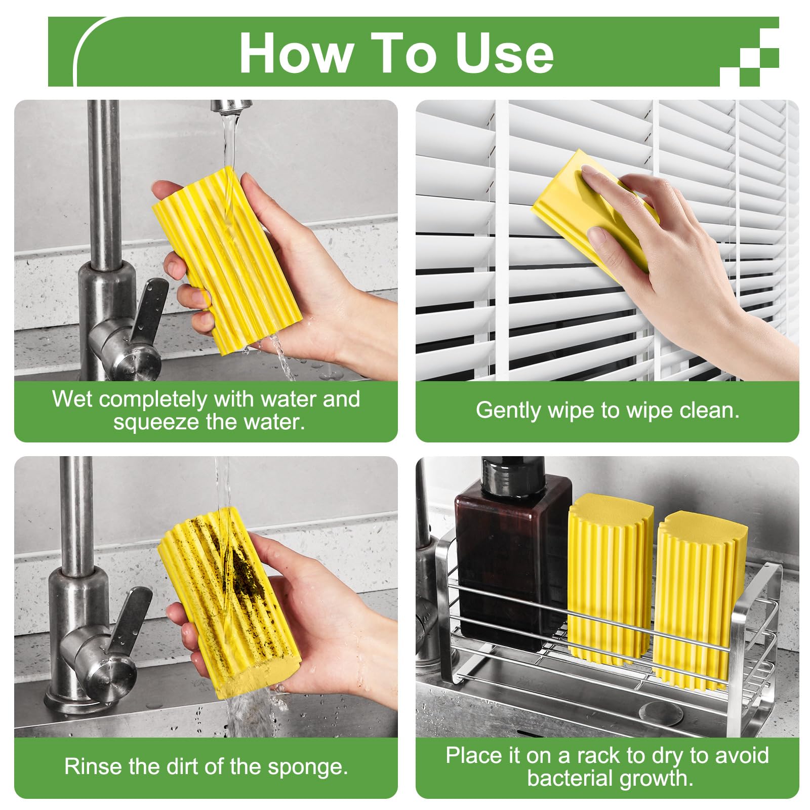 Damp Clean Duster Sponge (4 Count)