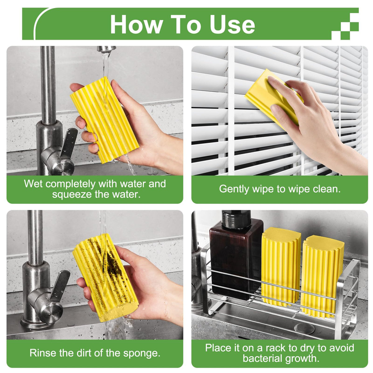 Damp Clean Duster Sponge (4 Count)