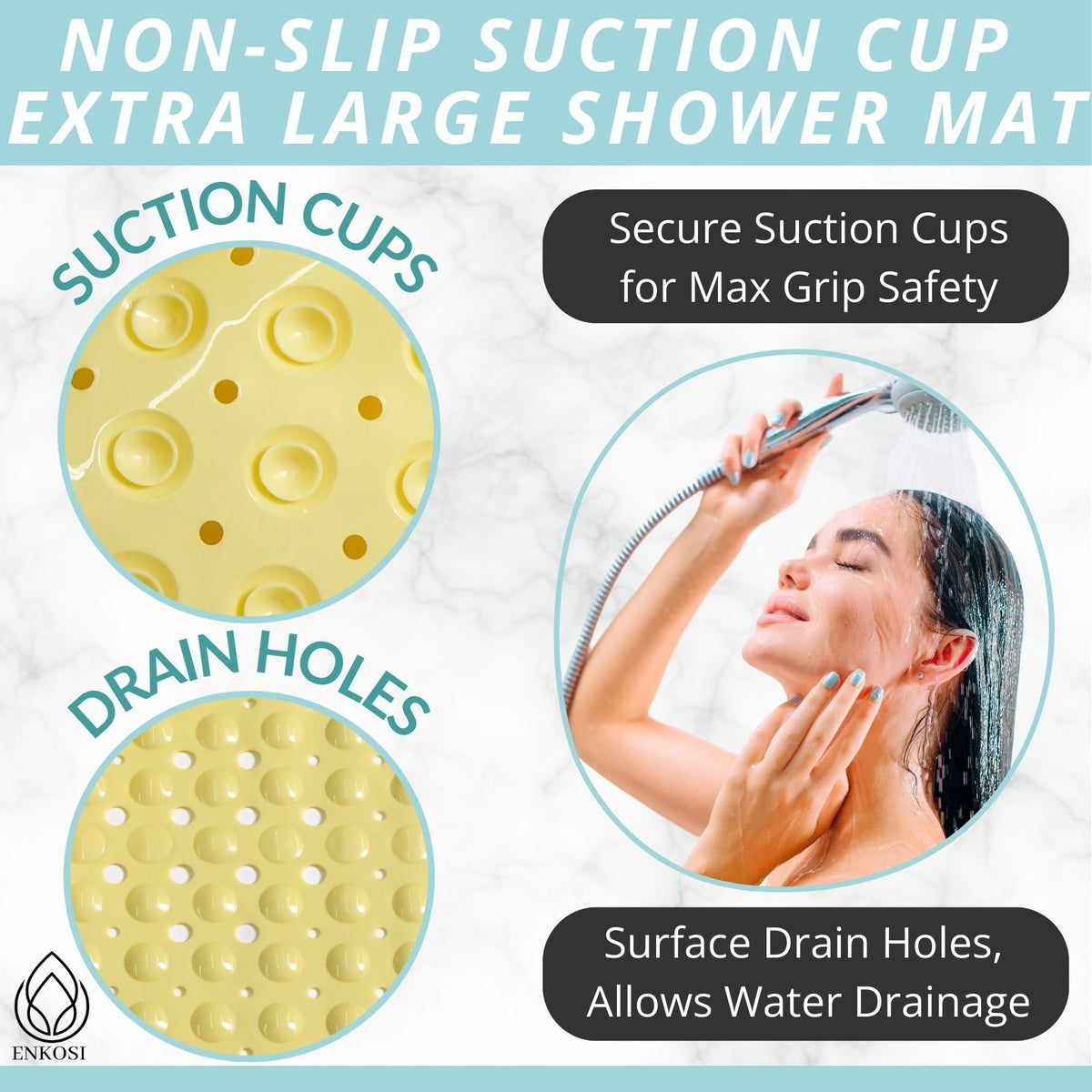 Bath Mat Large Non Slip Bathtub & Shower Mat