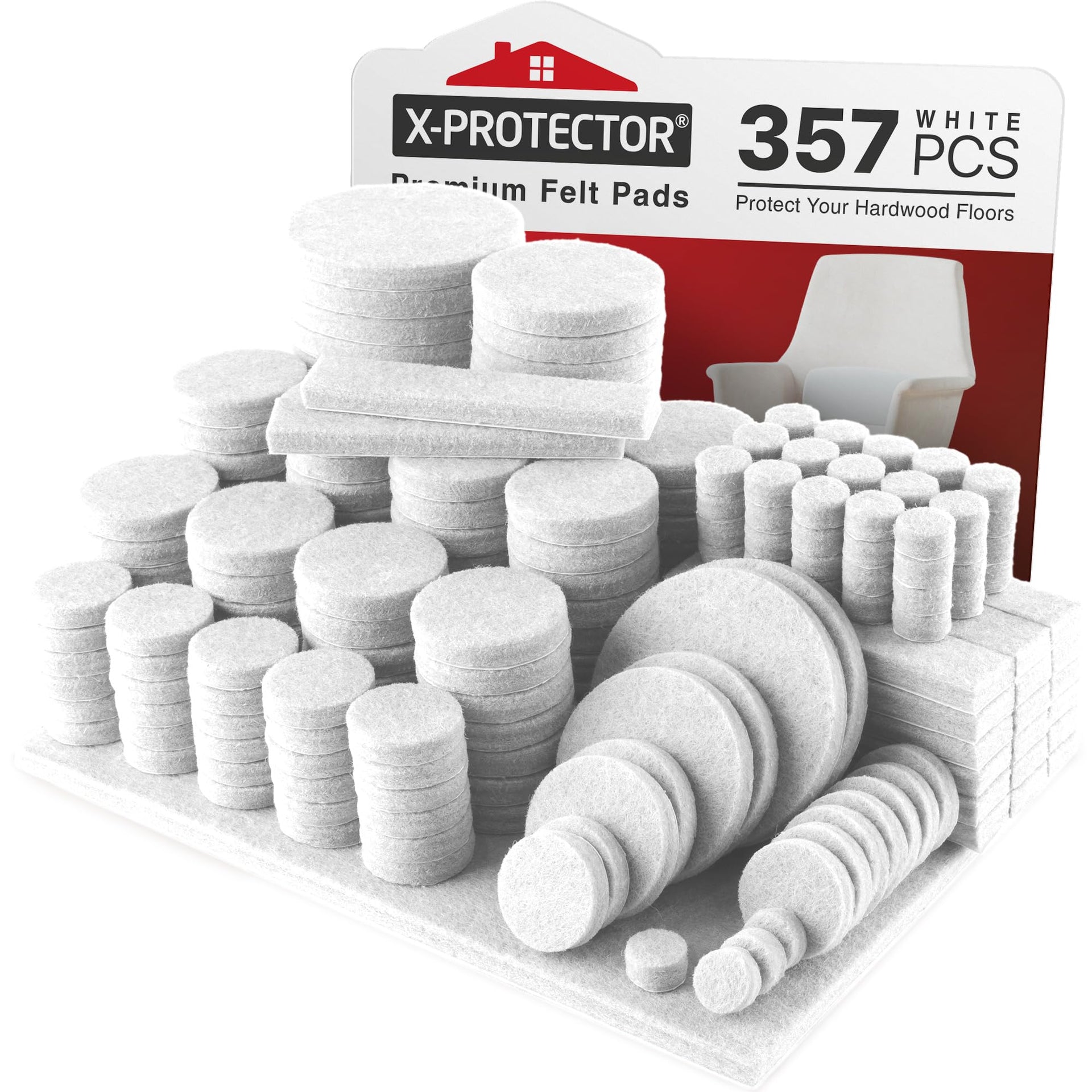 357 PCS White Felt Furniture Pads X (357 Count)