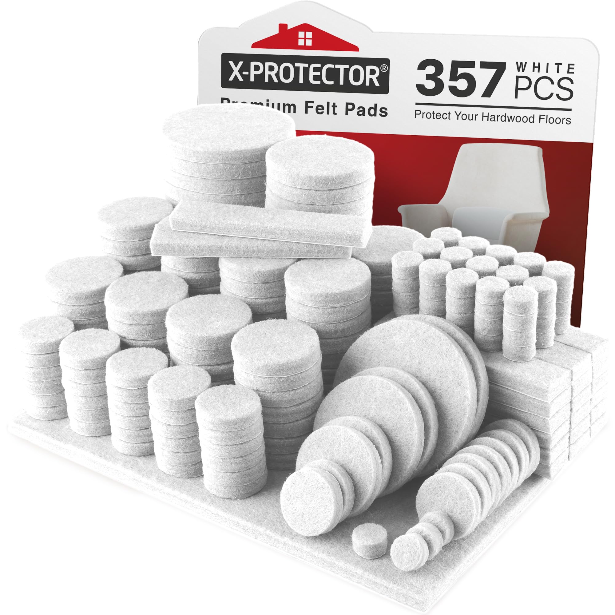 357 PCS White Felt Furniture Pads X (357 Count)