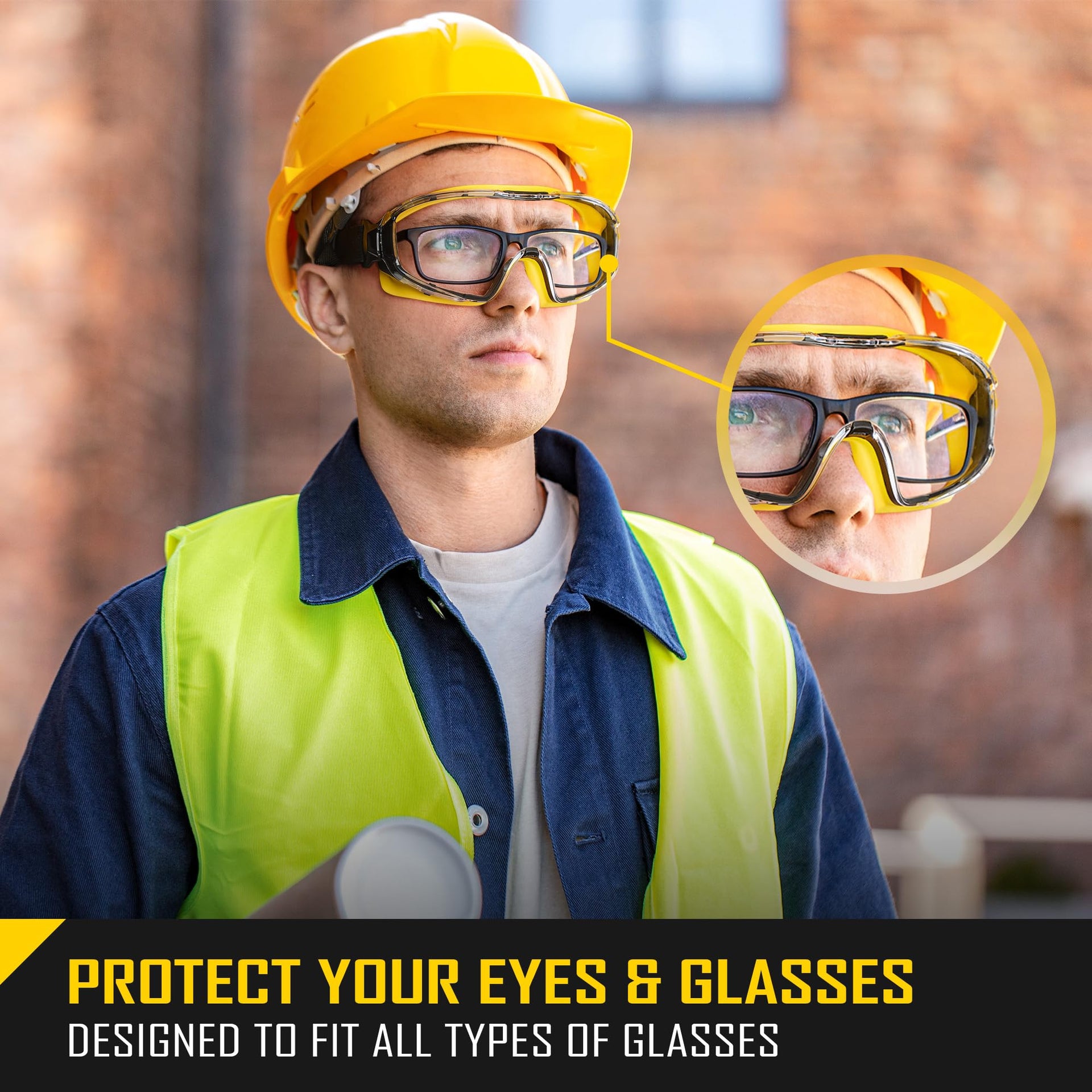 Safety Goggles Over Glasses with Anti (3 Count)
