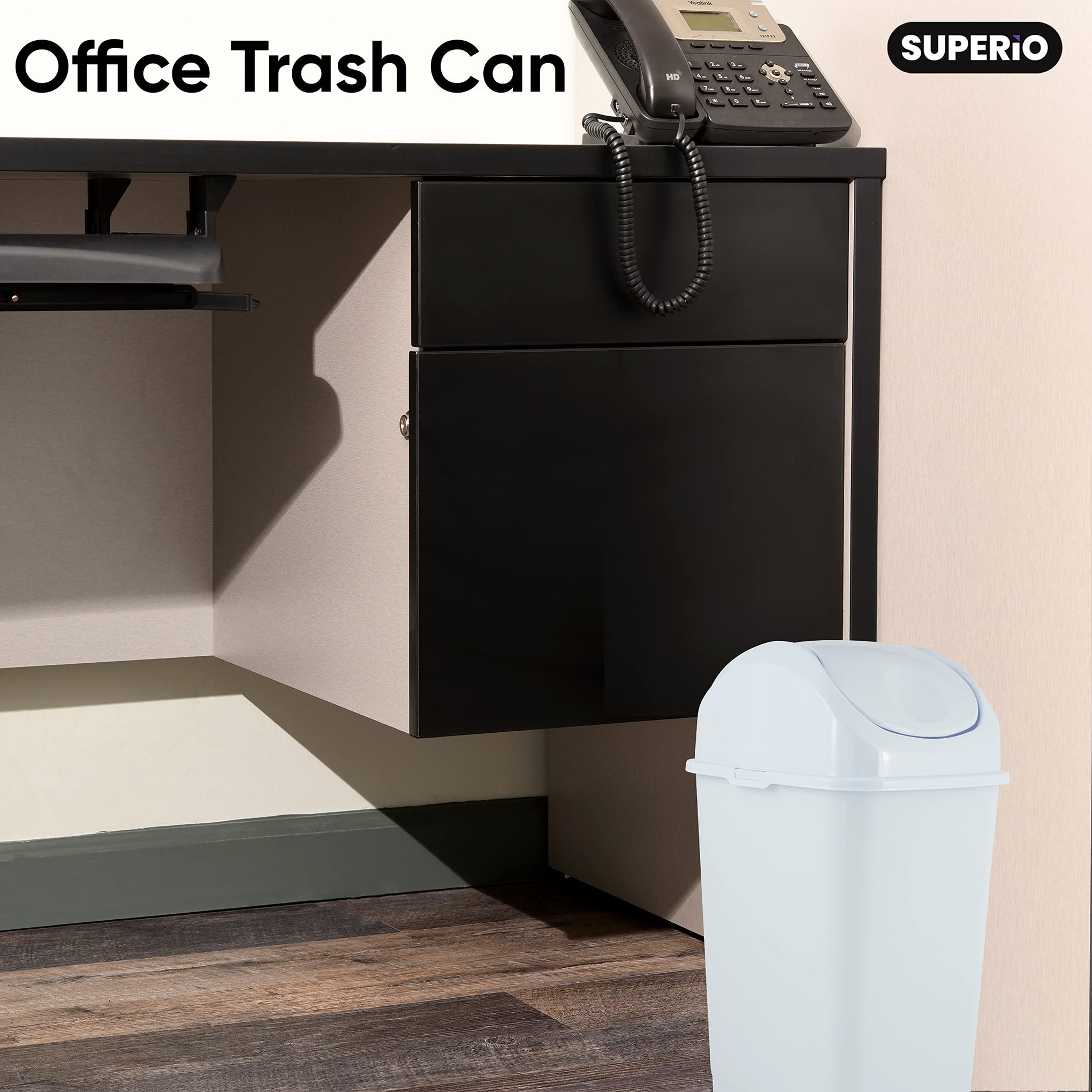 Small Plastic Trash Can with Swing Top Lid (2 Count)