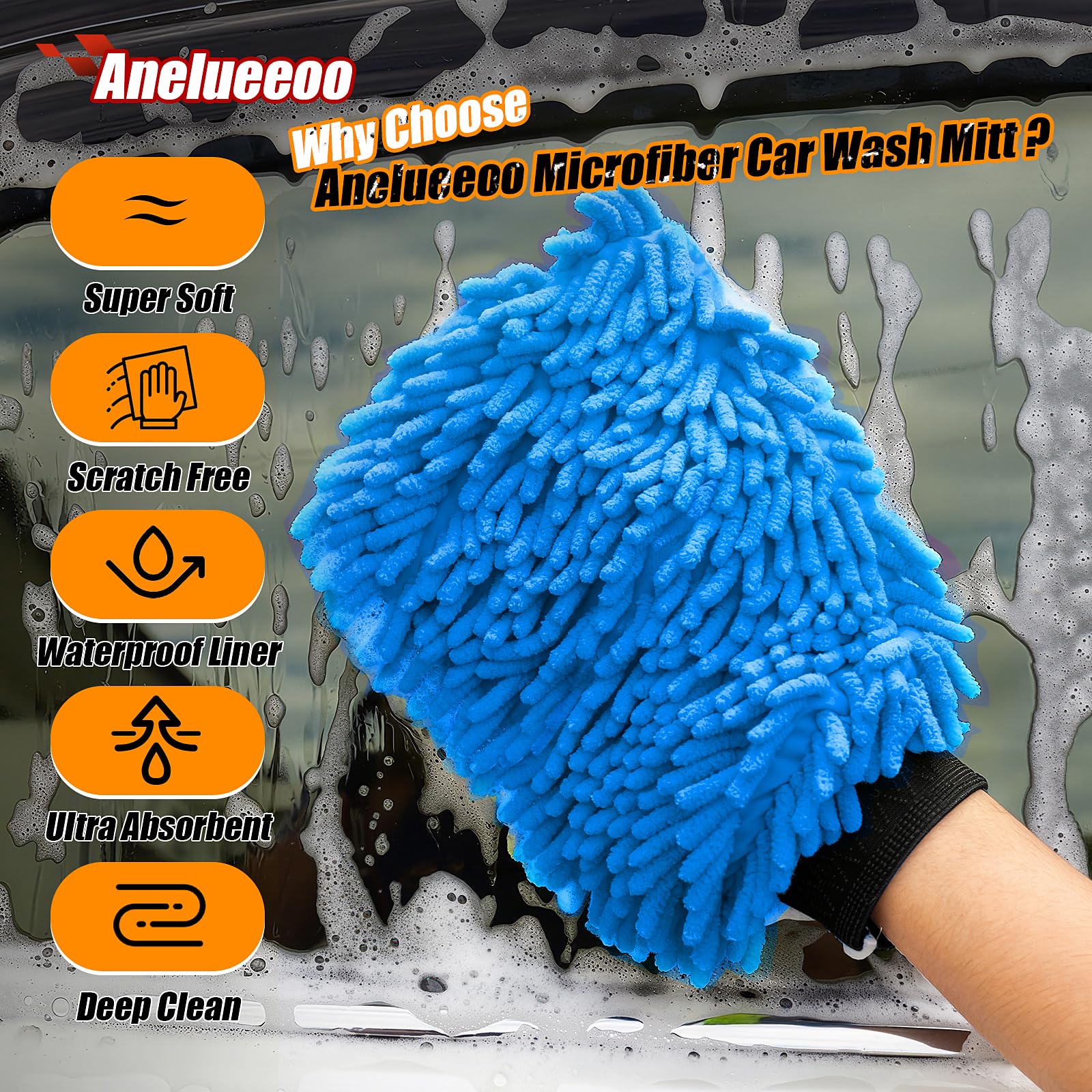 Car Wash Mitt Microfiber (4 Count)