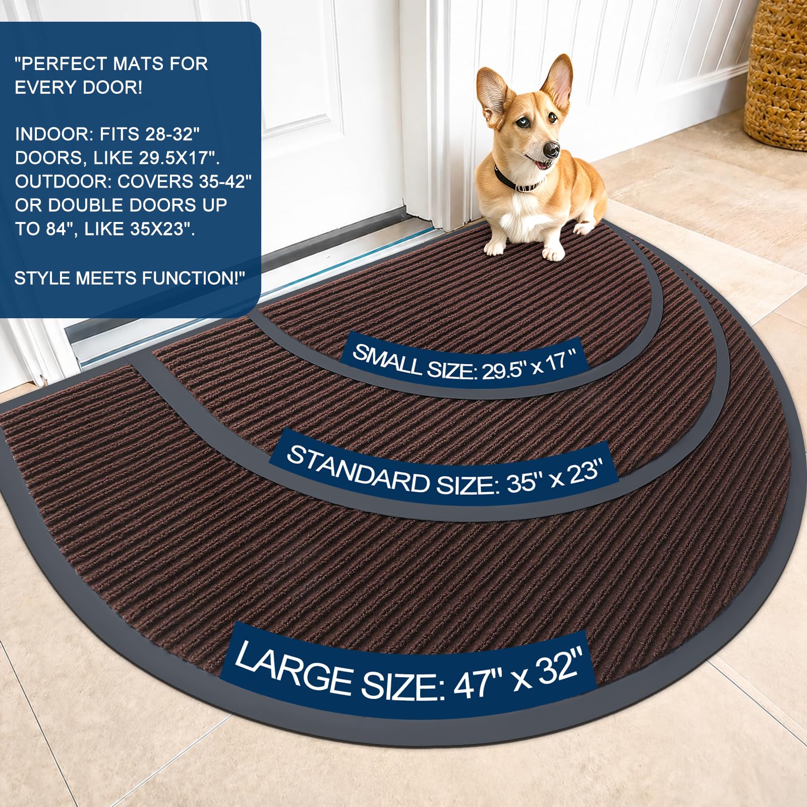 Half Circle Front Door Mat 35x30