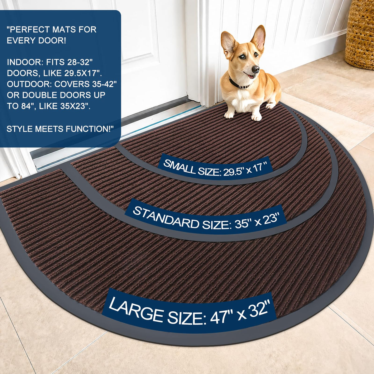 Half Circle Front Door Mat 47x34