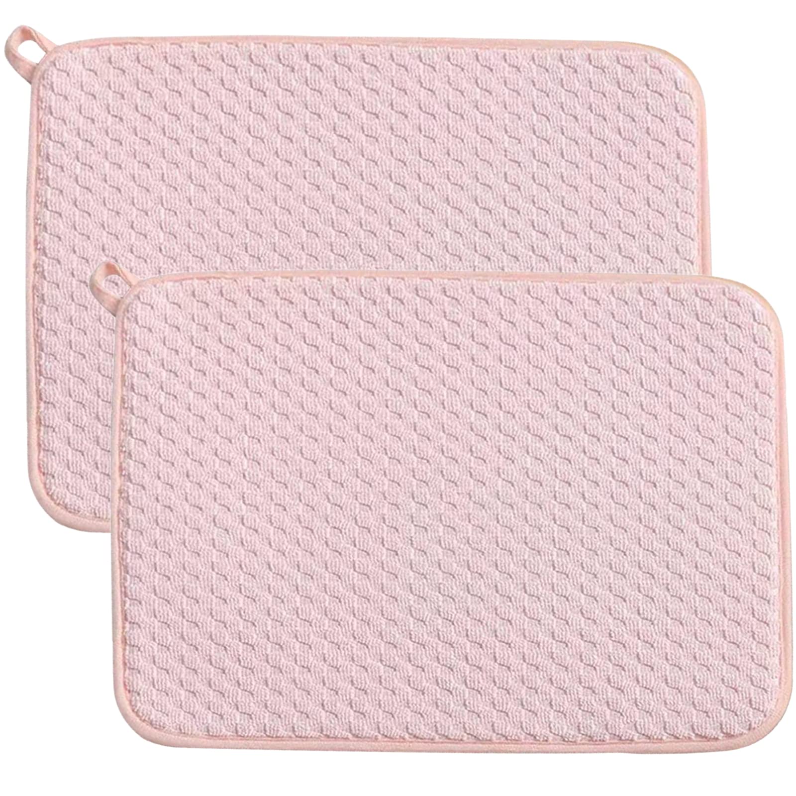 Pink Dish Drying Mats for Kitchen Counter (2 Count)