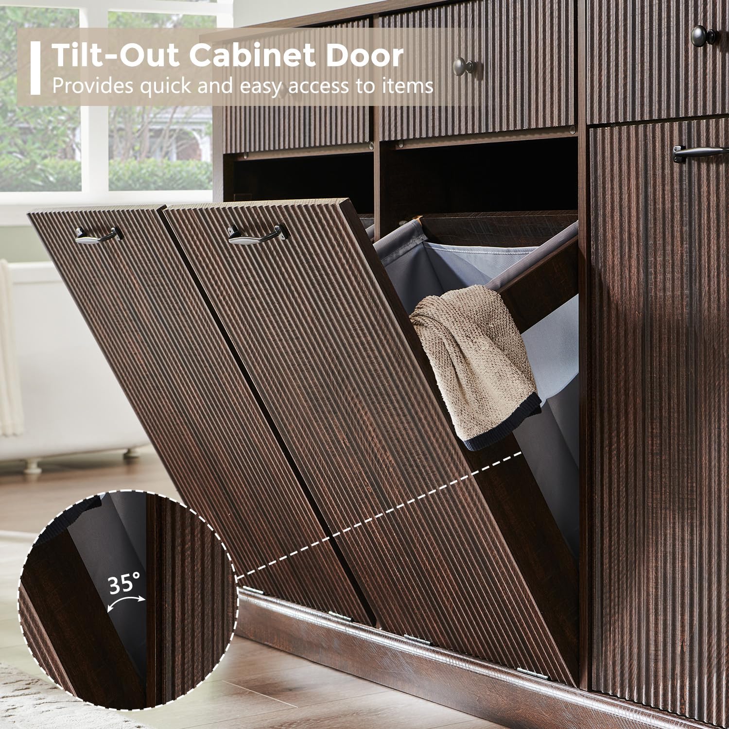 Triple Tilt Out Trash Can Cabinet