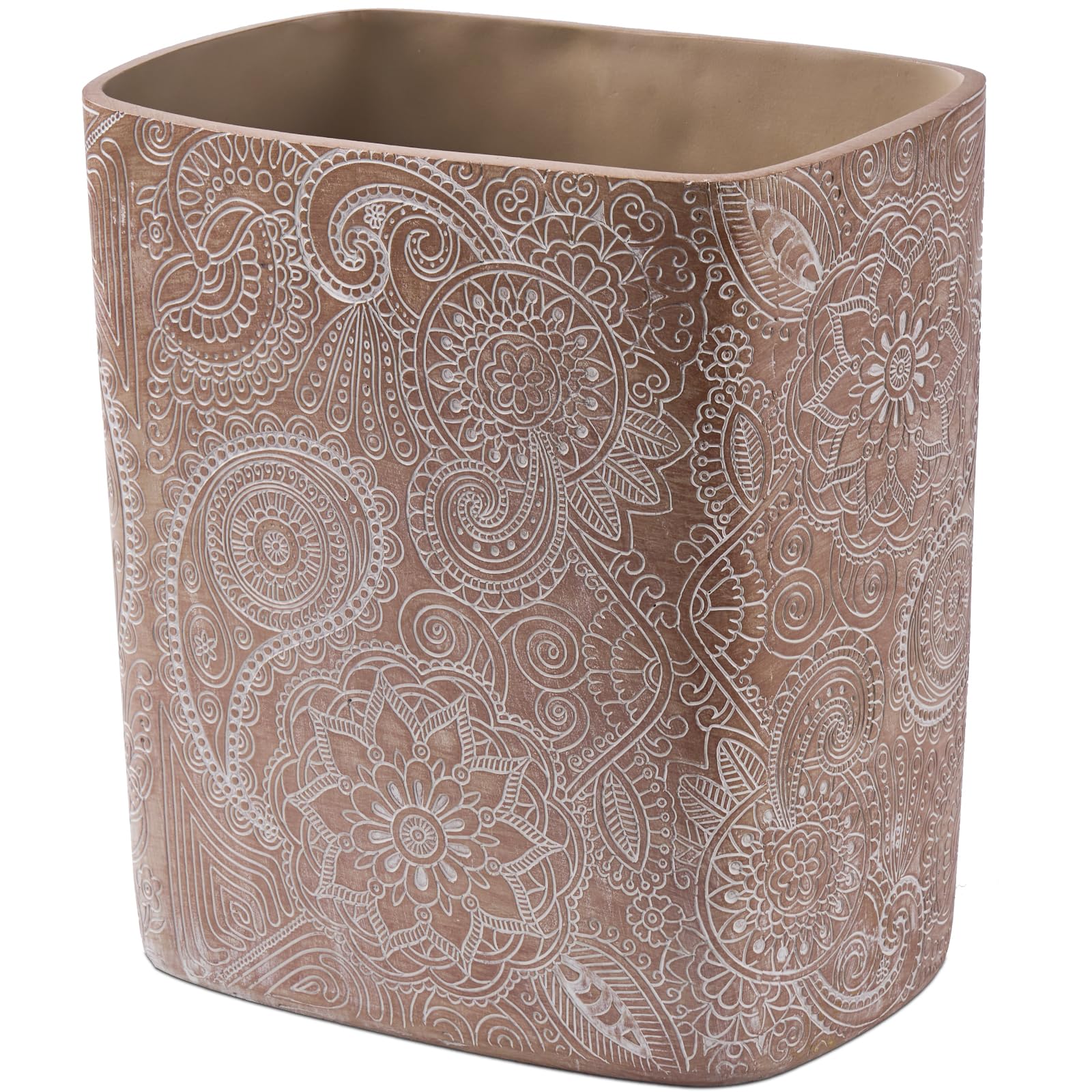 Boho Flowers Bathroom Trash Can 1.8 Gallon