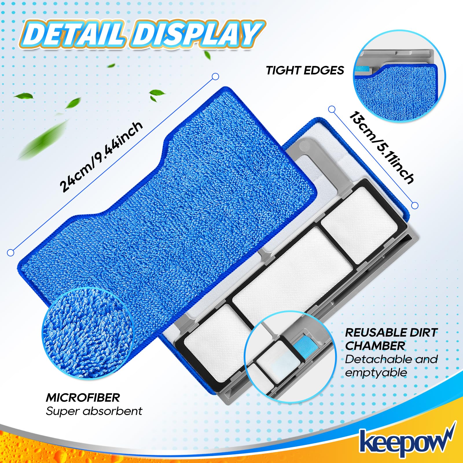 Reusable Mop Pads Refills Replacement Compatible with Shark Vac Mop