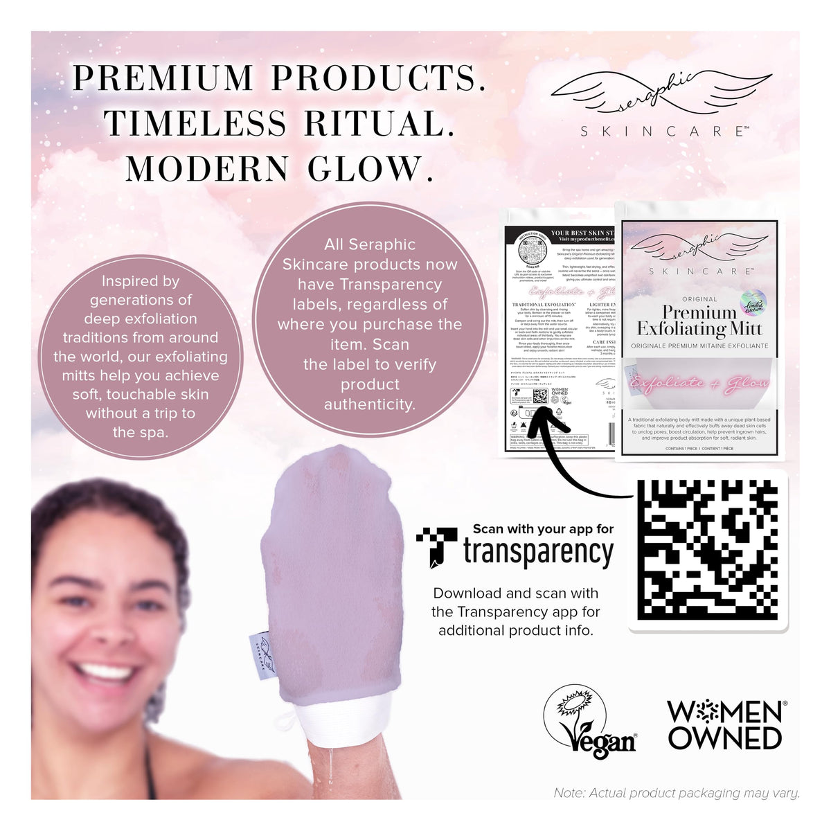 Lavender Premium Body Exfoliating Mitt 1pc