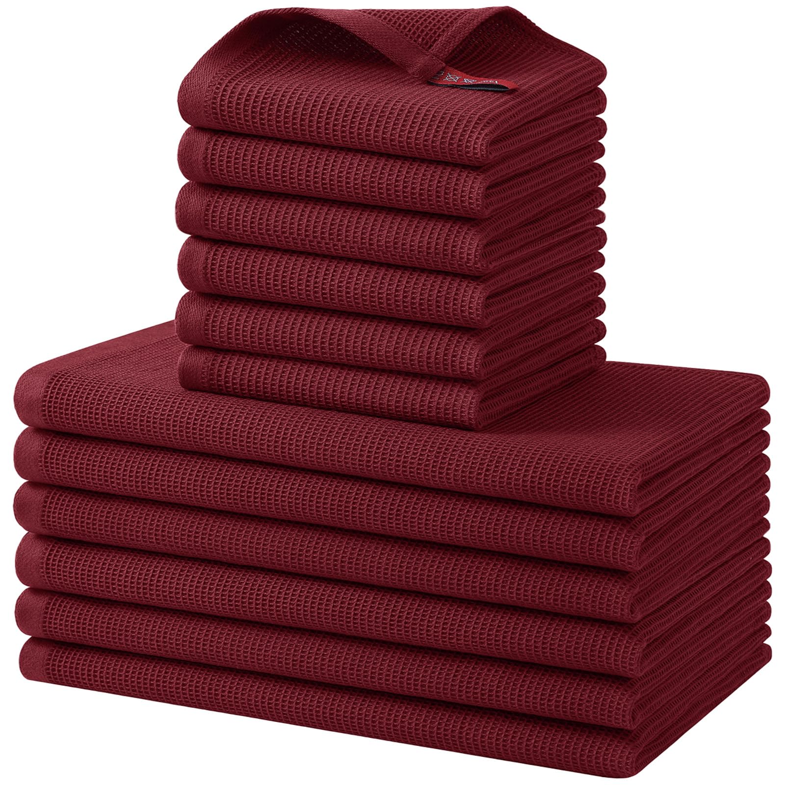 100% Cotton Kitchen Towels and Dishcloths Set (12 Count)