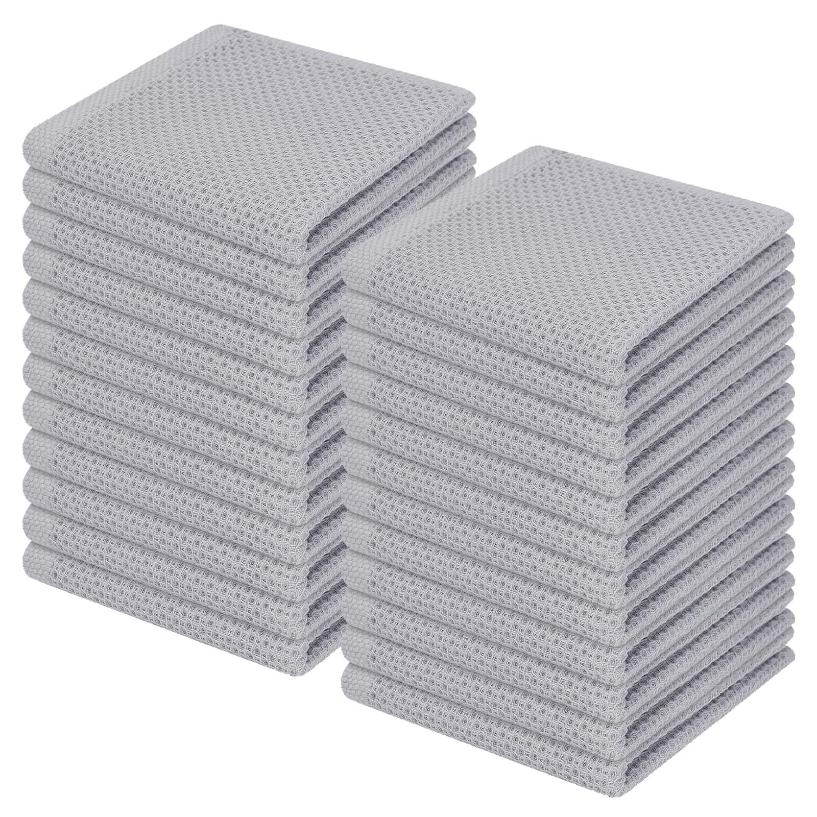 100% Cotton Waffle Weave Kitchen Dish Cloths 24 (24 Count)