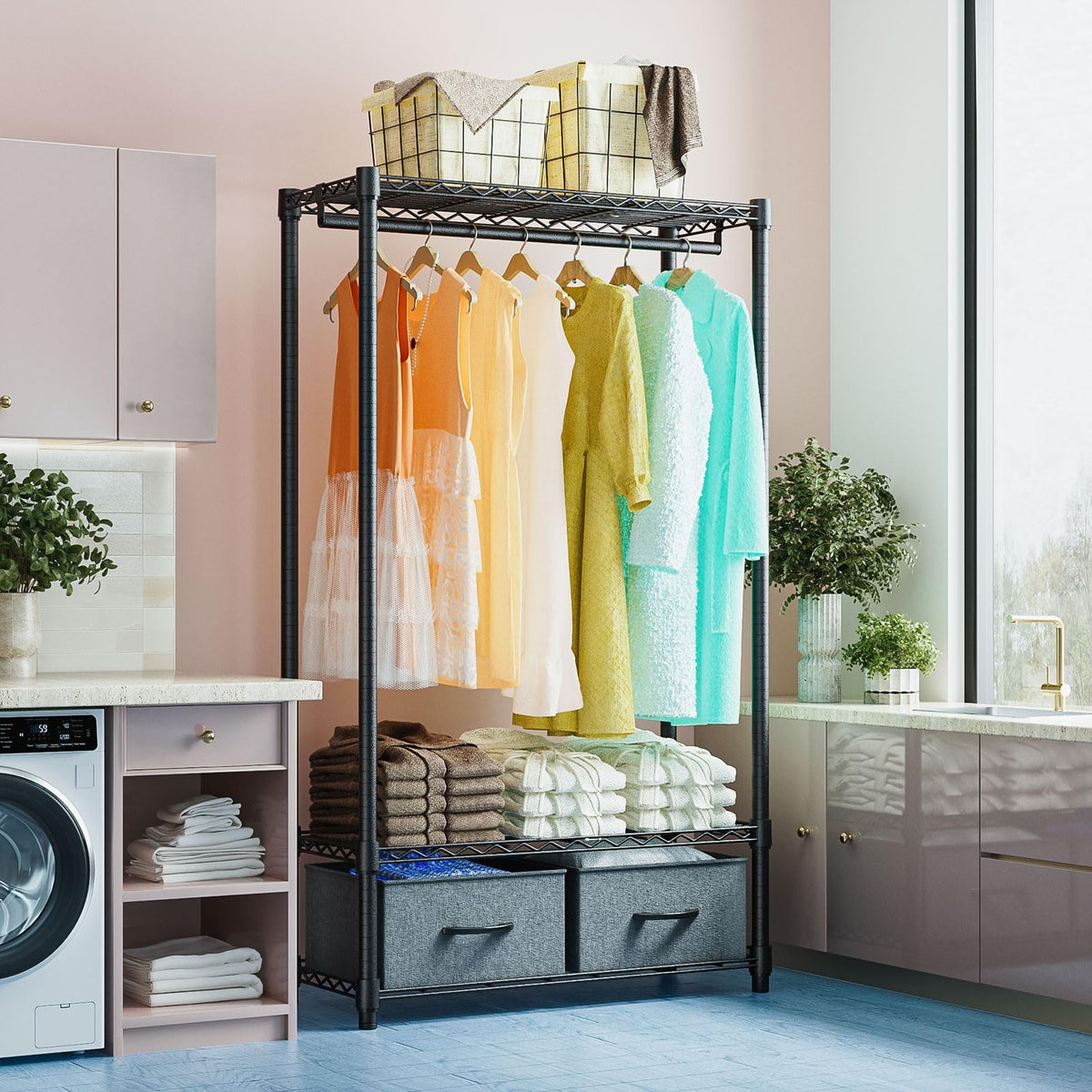 Heavy Duty Garment Rack Wire Clothes Rack for Hanging Clothes