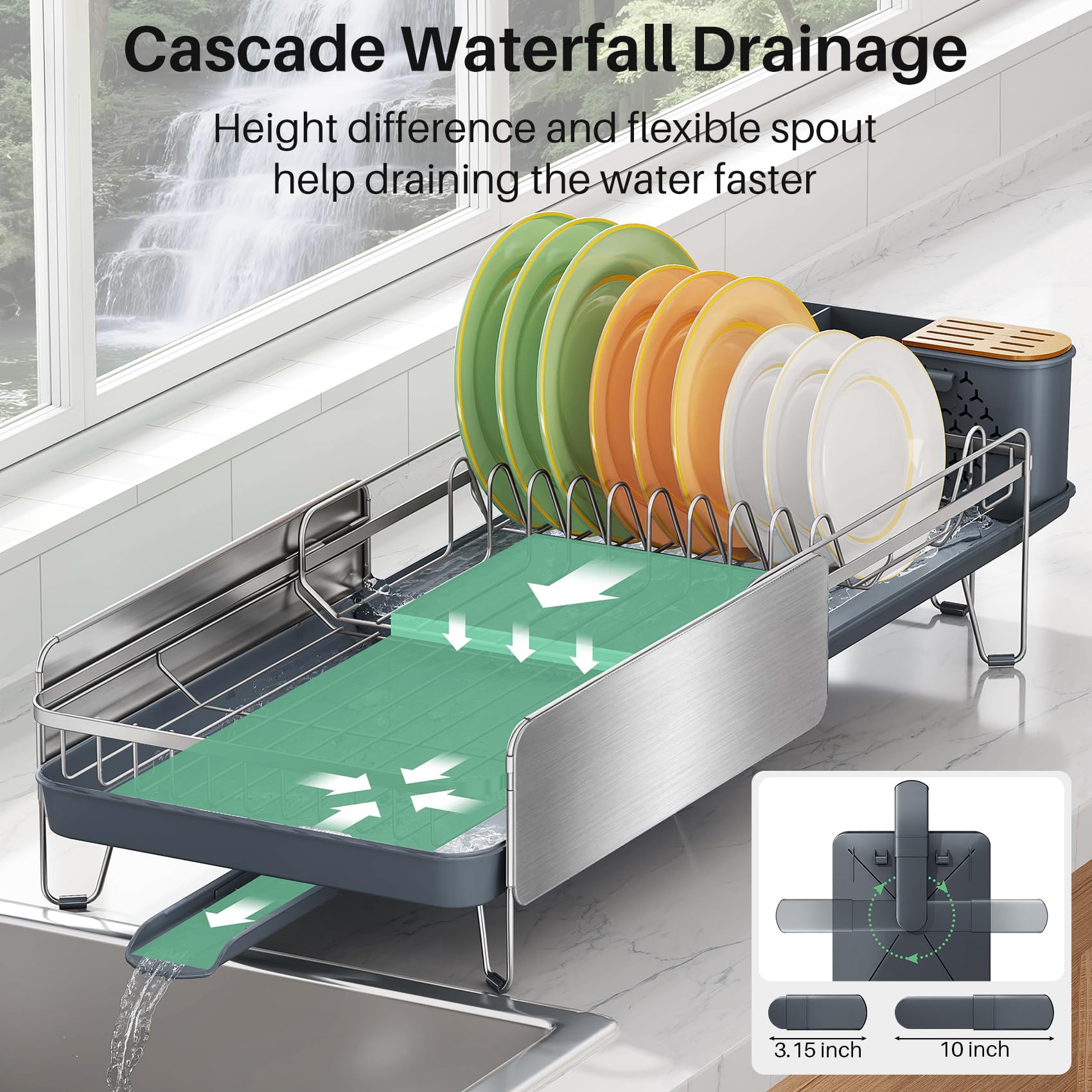Stainless Steel Dish Drying Rack for Kitchen Counter