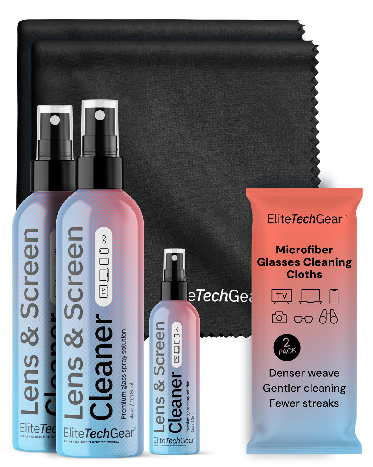 Microfiber Cleaning Cloths with Eye Glasses Cleaner Spray