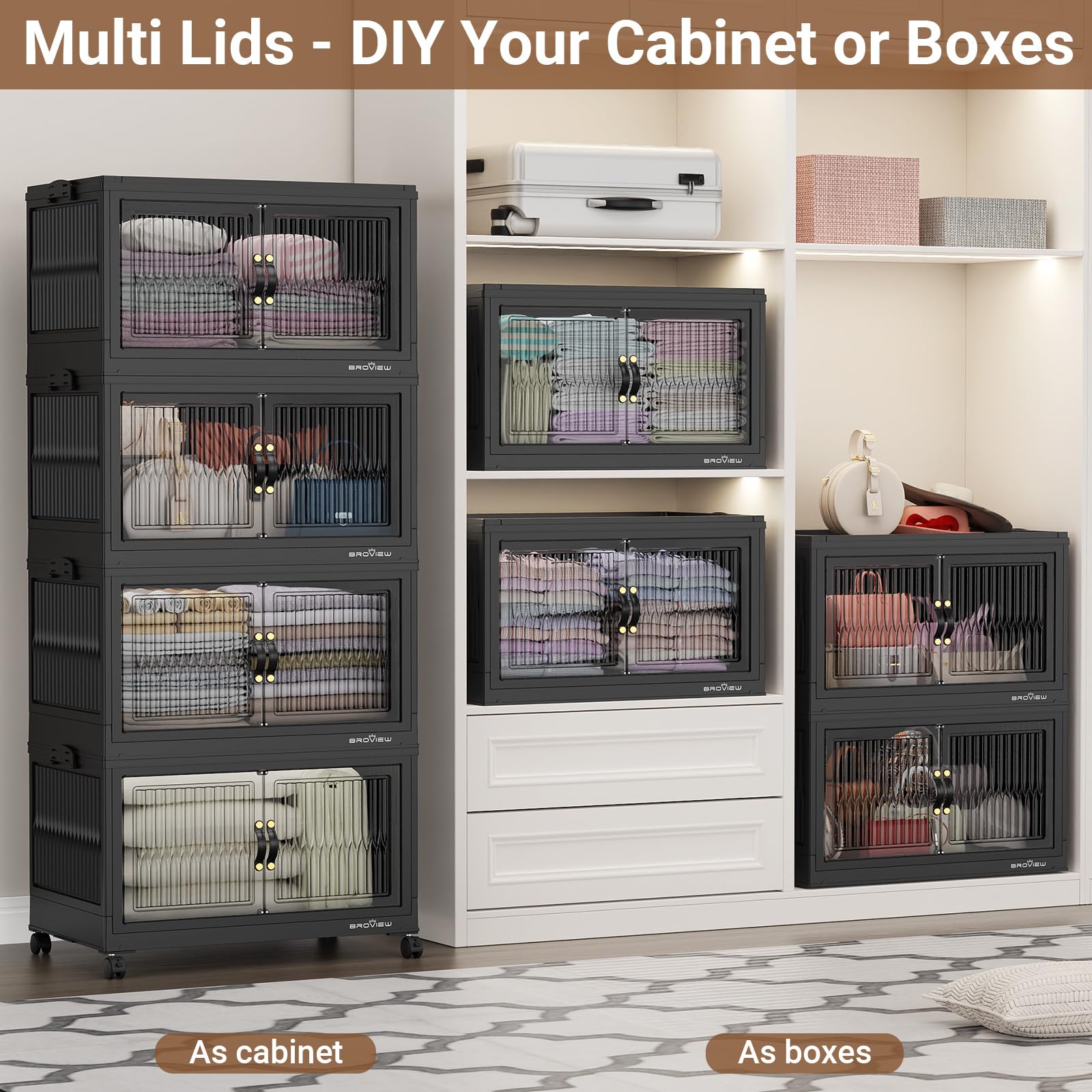 480Qt Stackable Storage Bins with 4 Lids (4 Count)