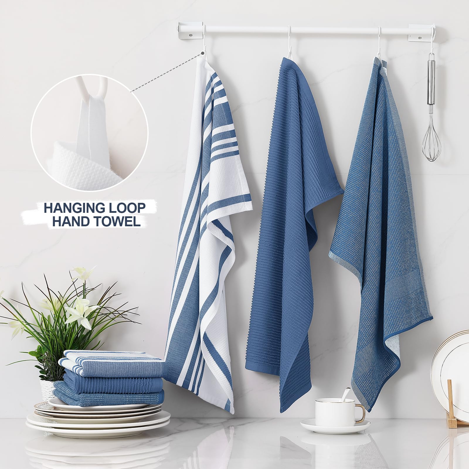 Cotton 380 GSM Premium Kitchen Towels (6 Count)