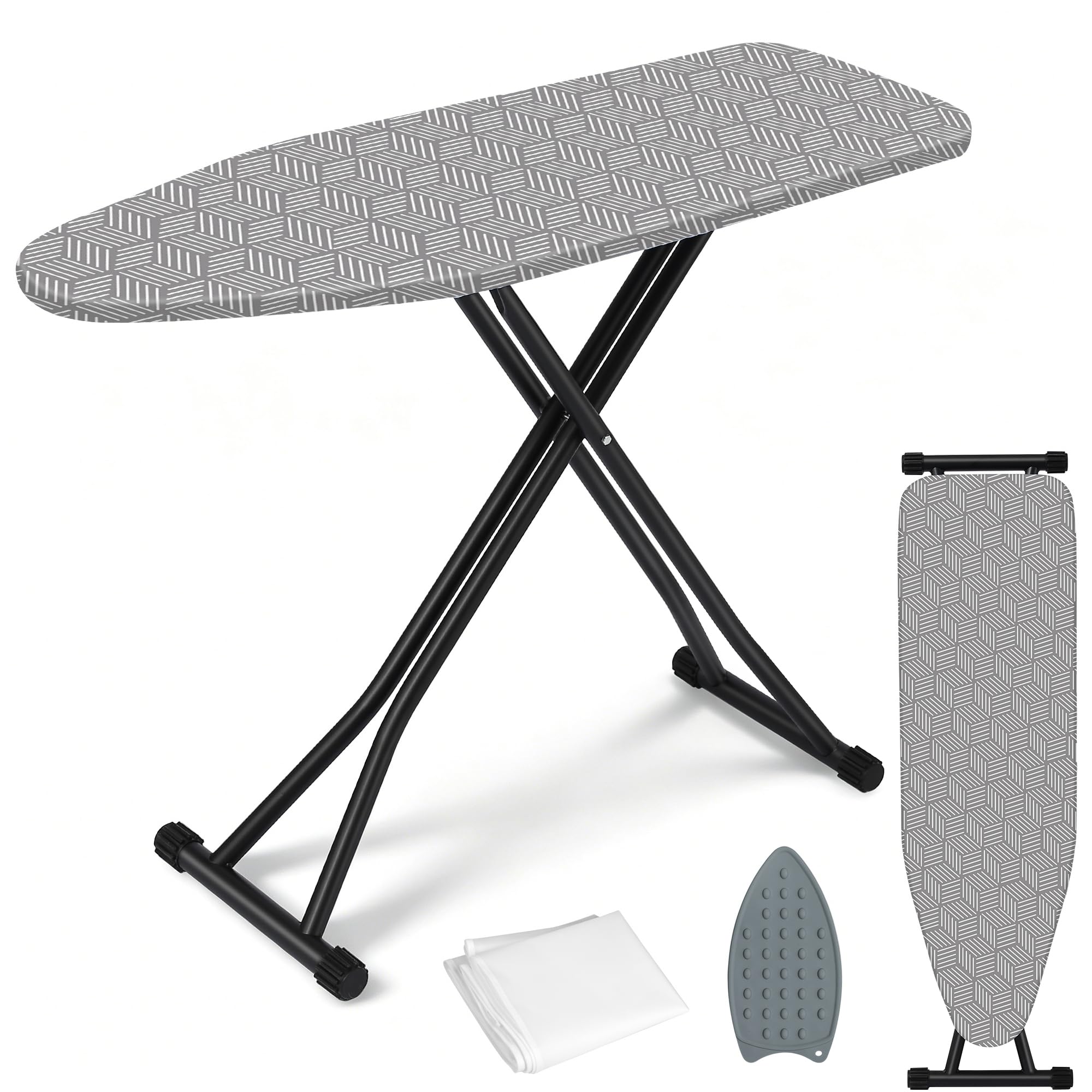 Ironing Board Adjustable Height Folding Ironing Board with Iron Pad