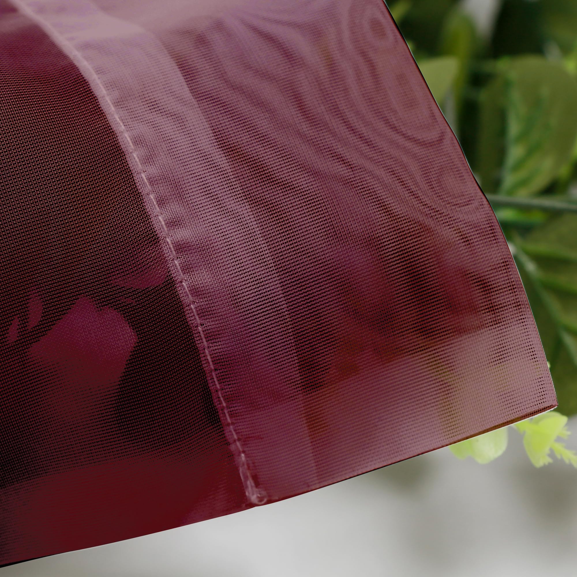 Burgundy Sheer Valance for Windows (2 Count)