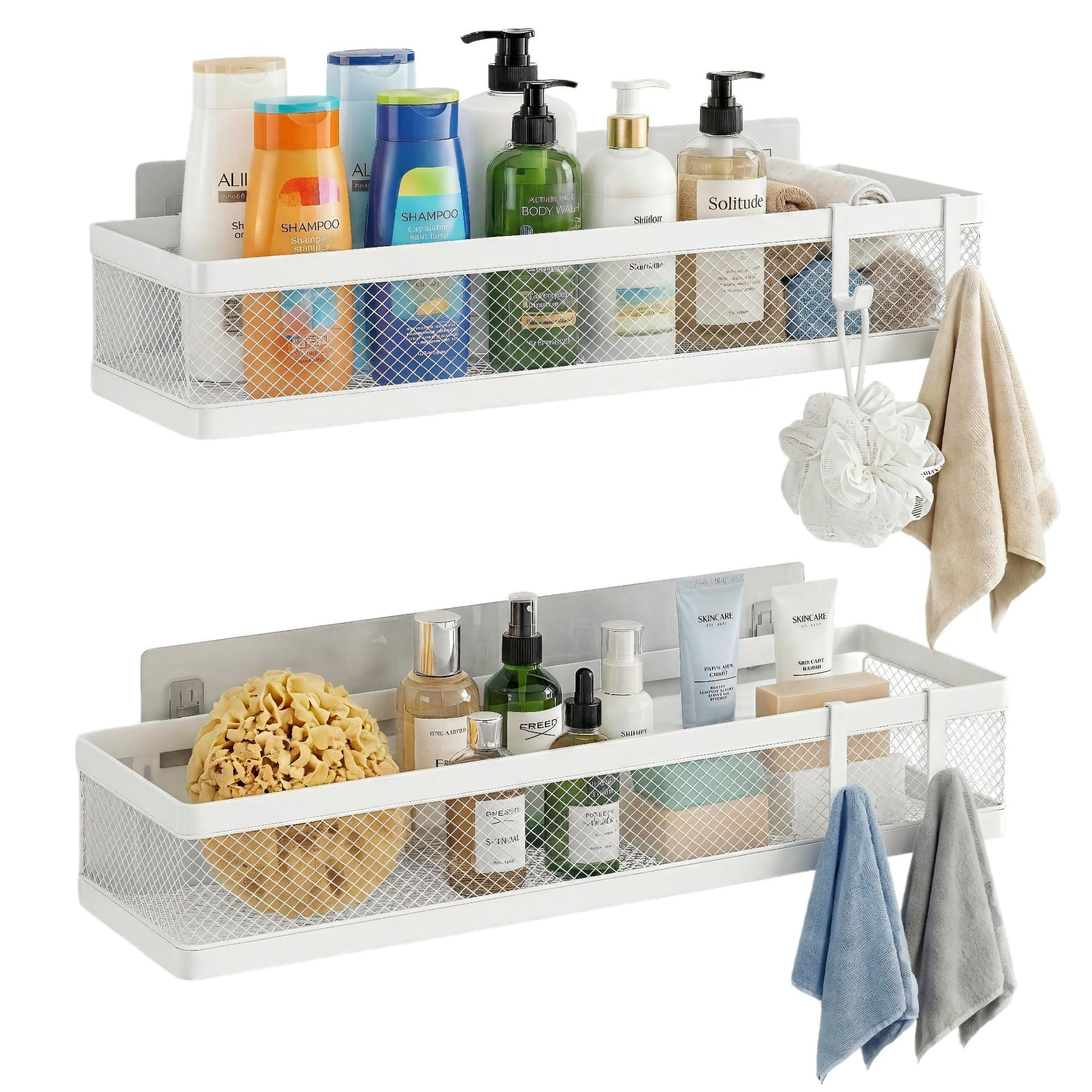 16.5 Inch Extra Long Slim Mesh Shower Caddy (2 Count)