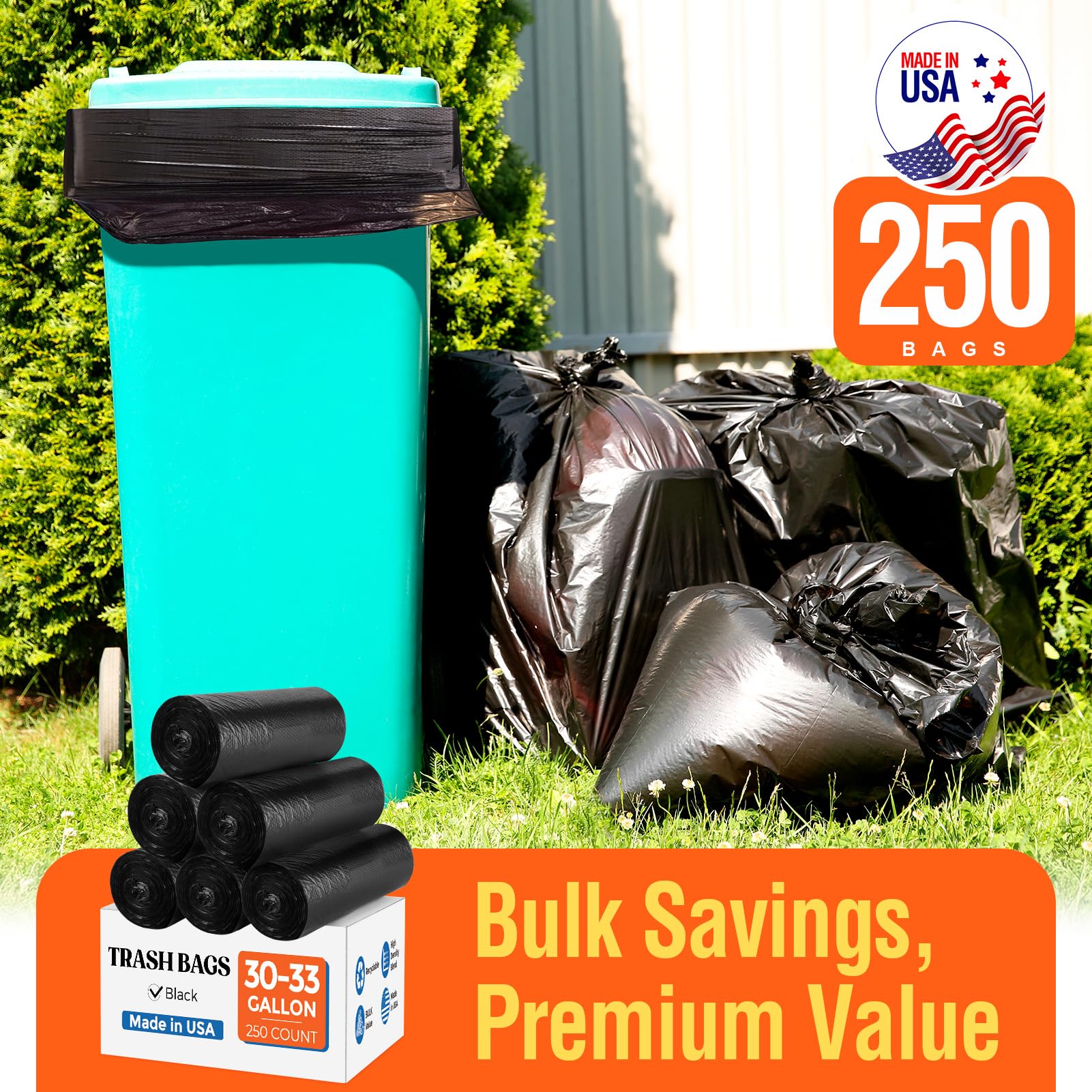 30 33 Gallon Trash Bags (250 Count)