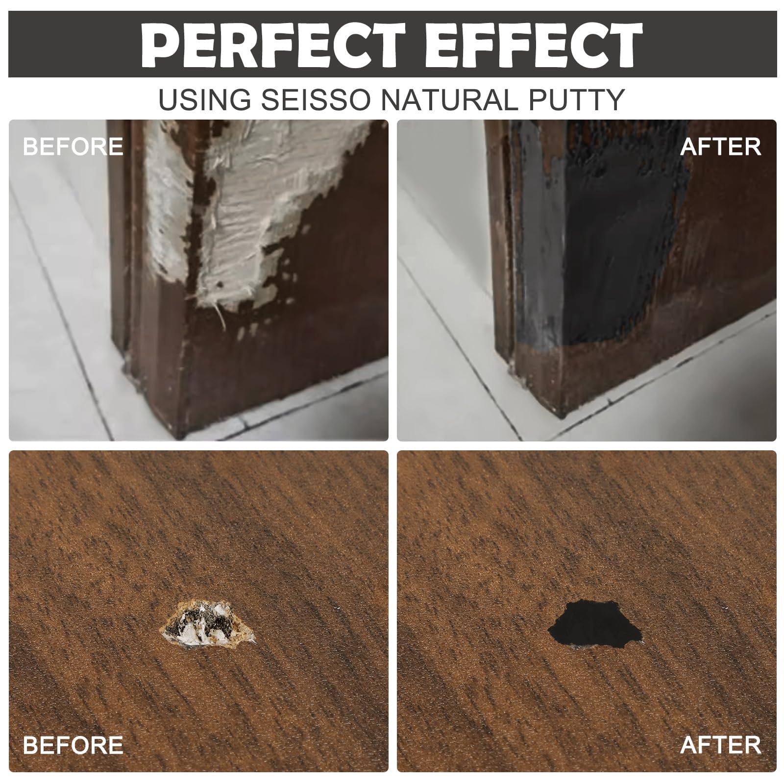Wood Putty Black Wood Filler Paintable (7 Ounce)