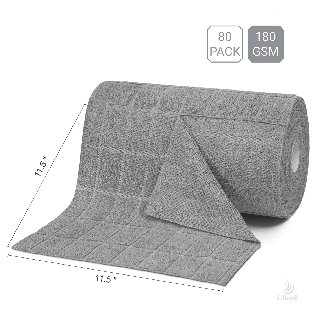 Microfiber Cleaning Cloth Roll (80 Count)