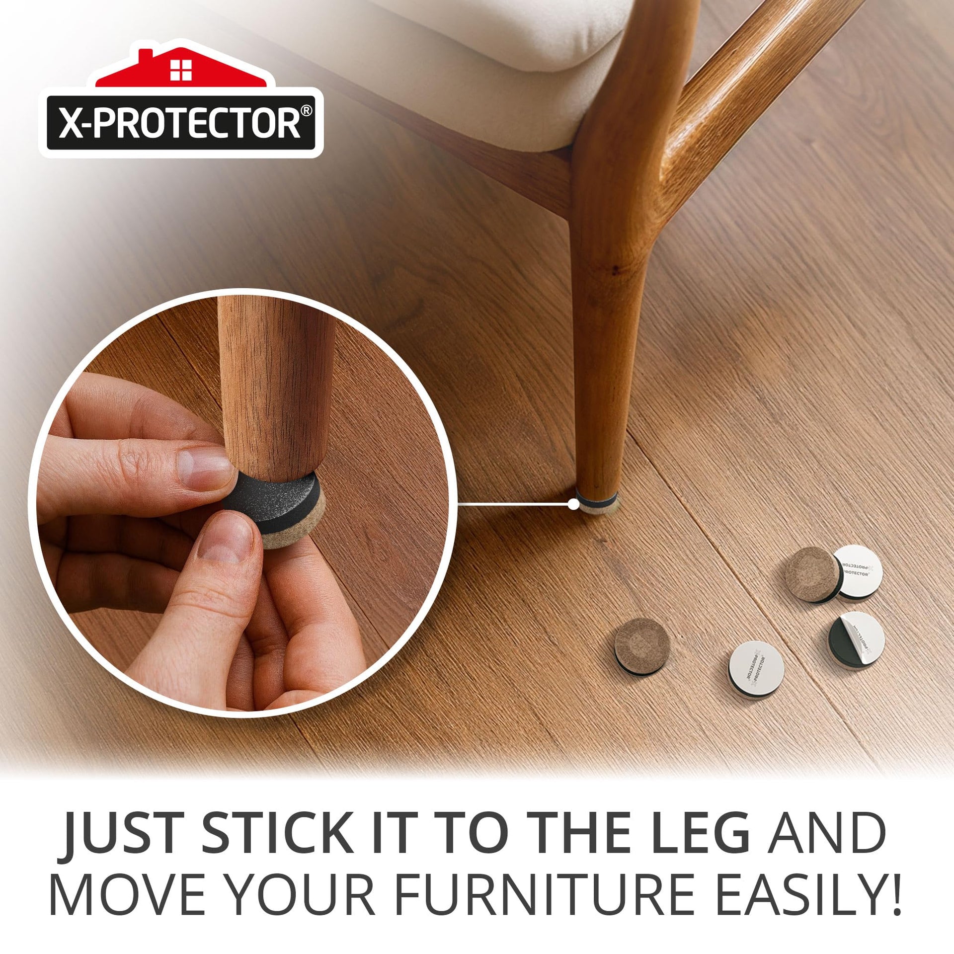 Felt Furniture Sliders for Hardwood Floors (24 Count)