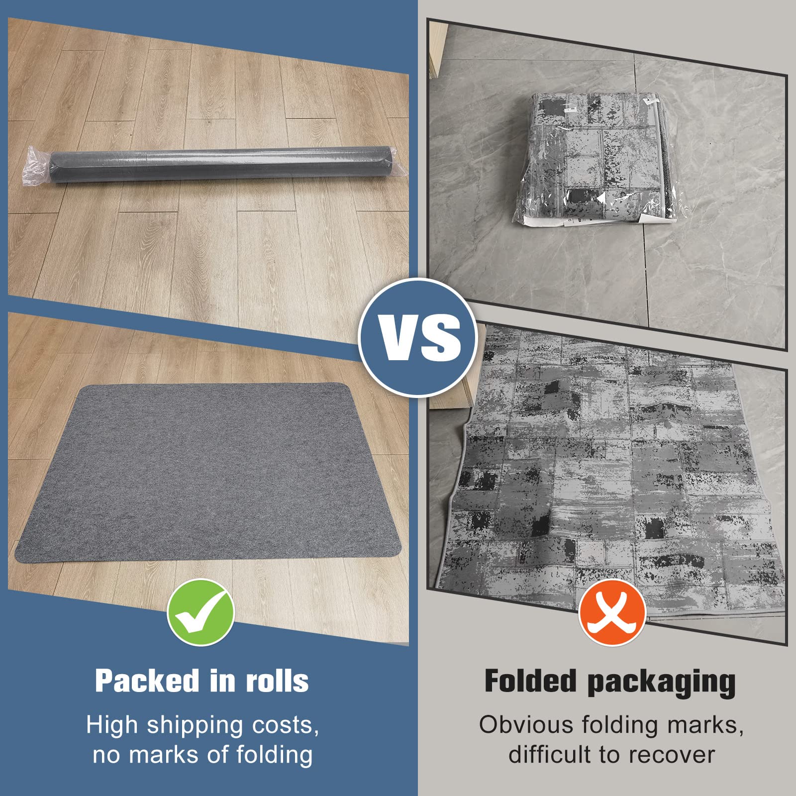 2 Pack Desk Chair Mat for Hardwood Floor & Tile 55"" x35 Office Chair Mat for Rolling Chairs Large Anti (2 Count)