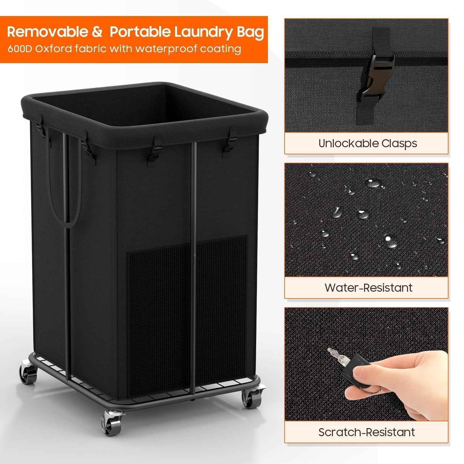 Laundry Hamper with Wheels (99.68 Ounce)