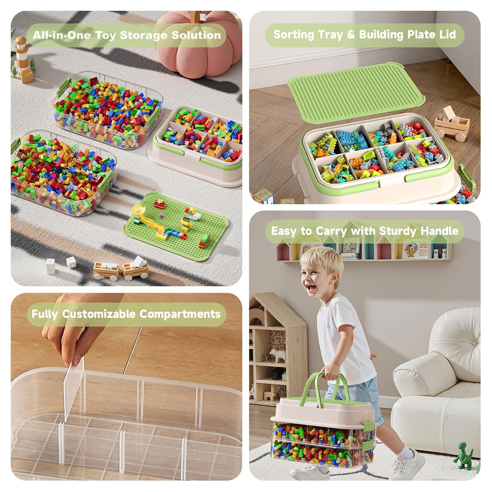 Toy Storage Organizer Box with Handle
