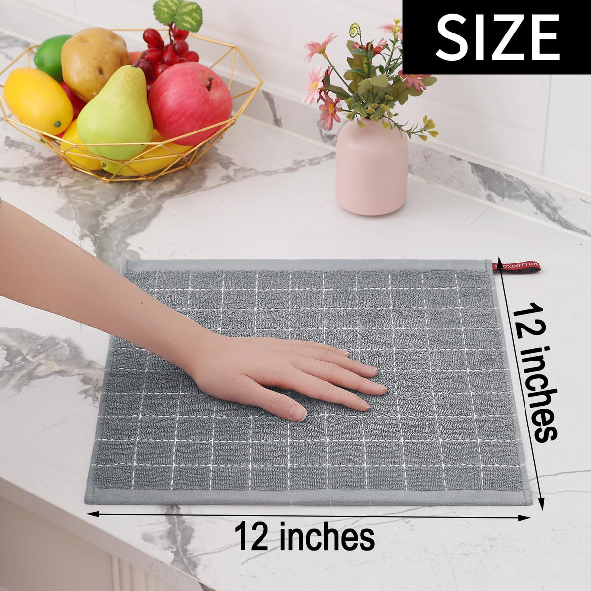 100% Cotton Terry Kitchen Dish Cloths (8 Count)