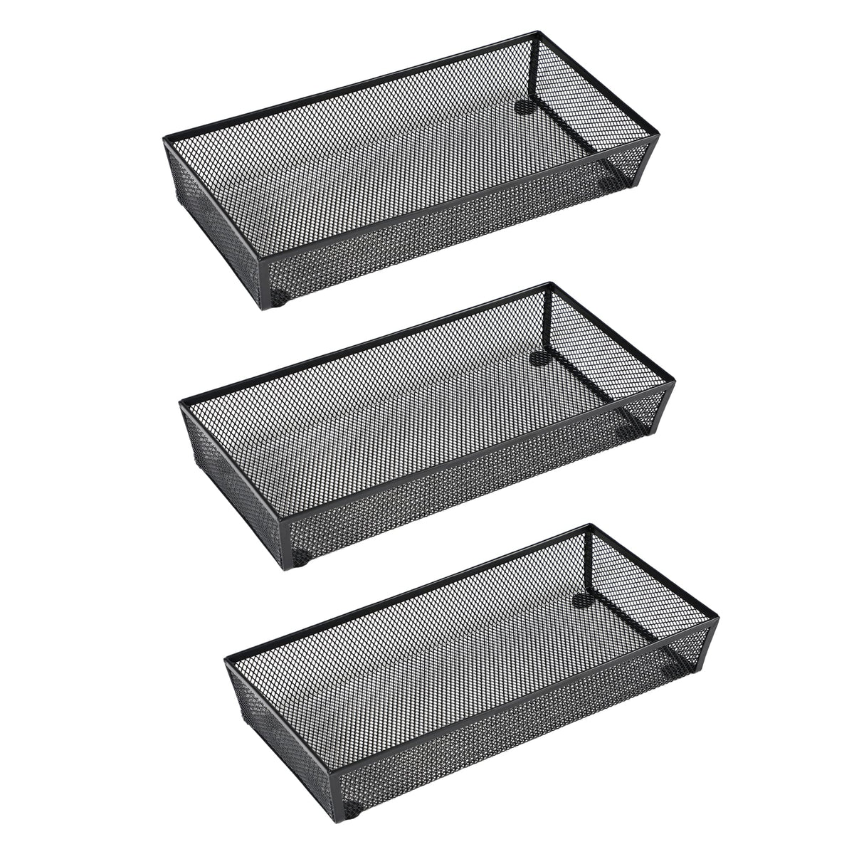 3 Pack Mesh Flatware Drawer Organizer for Kitchen (3 Count)