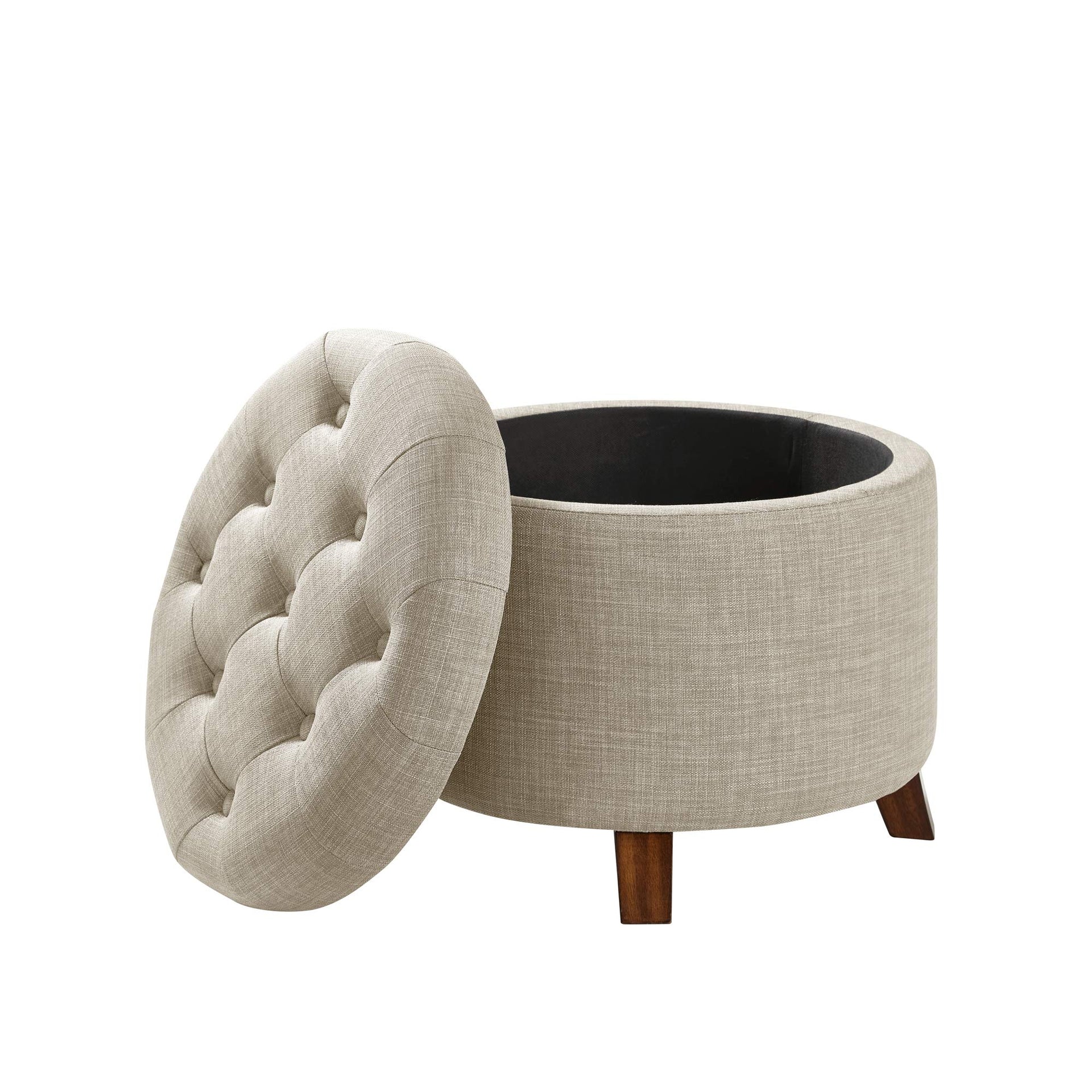 Round Storage Ottoman Foot Rest