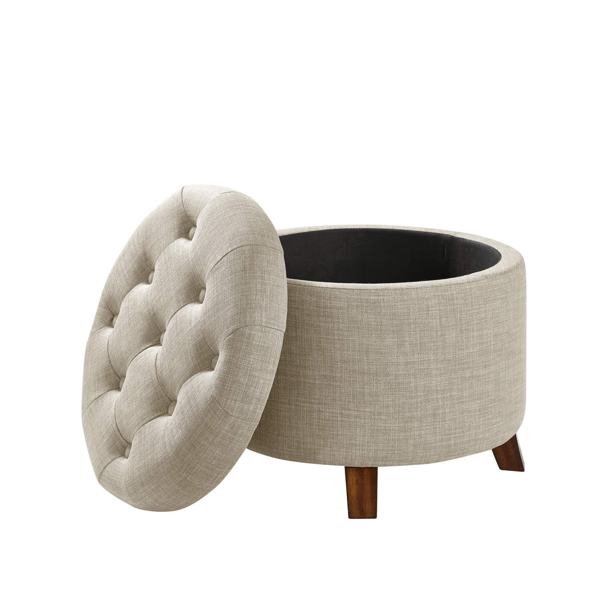 Round Storage Ottoman Foot Rest