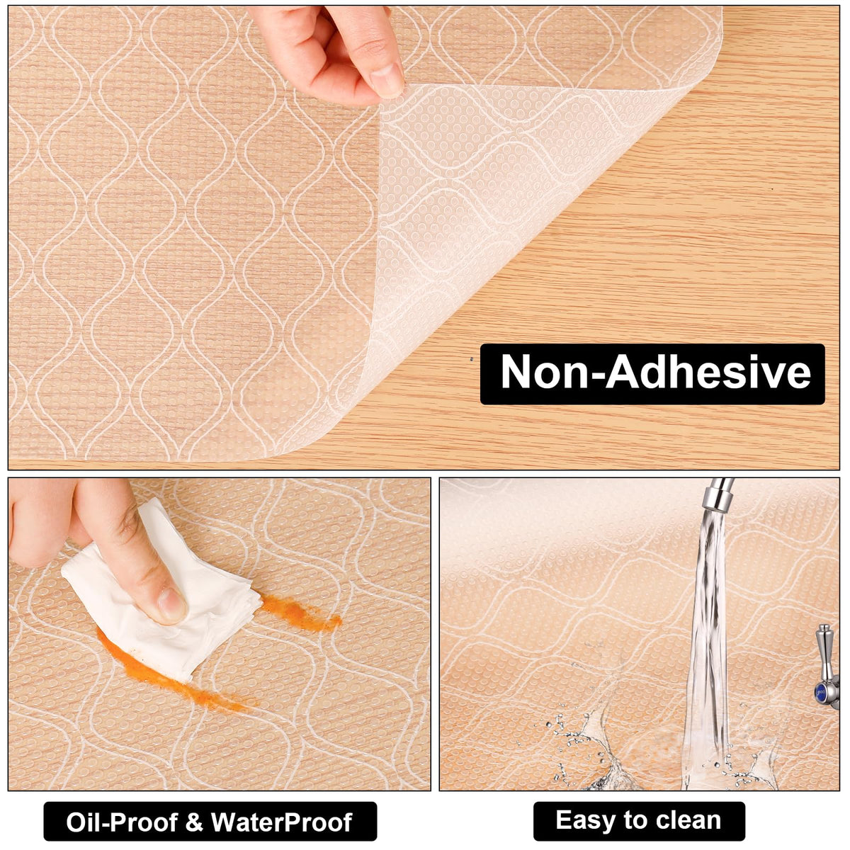 Shelf Liner for Kitchen Cabinets Waterproof Kitchen Cupboard Liner Plastic Drawer Mats EVA Material Non Adhesive Fridge Mats for Shelves