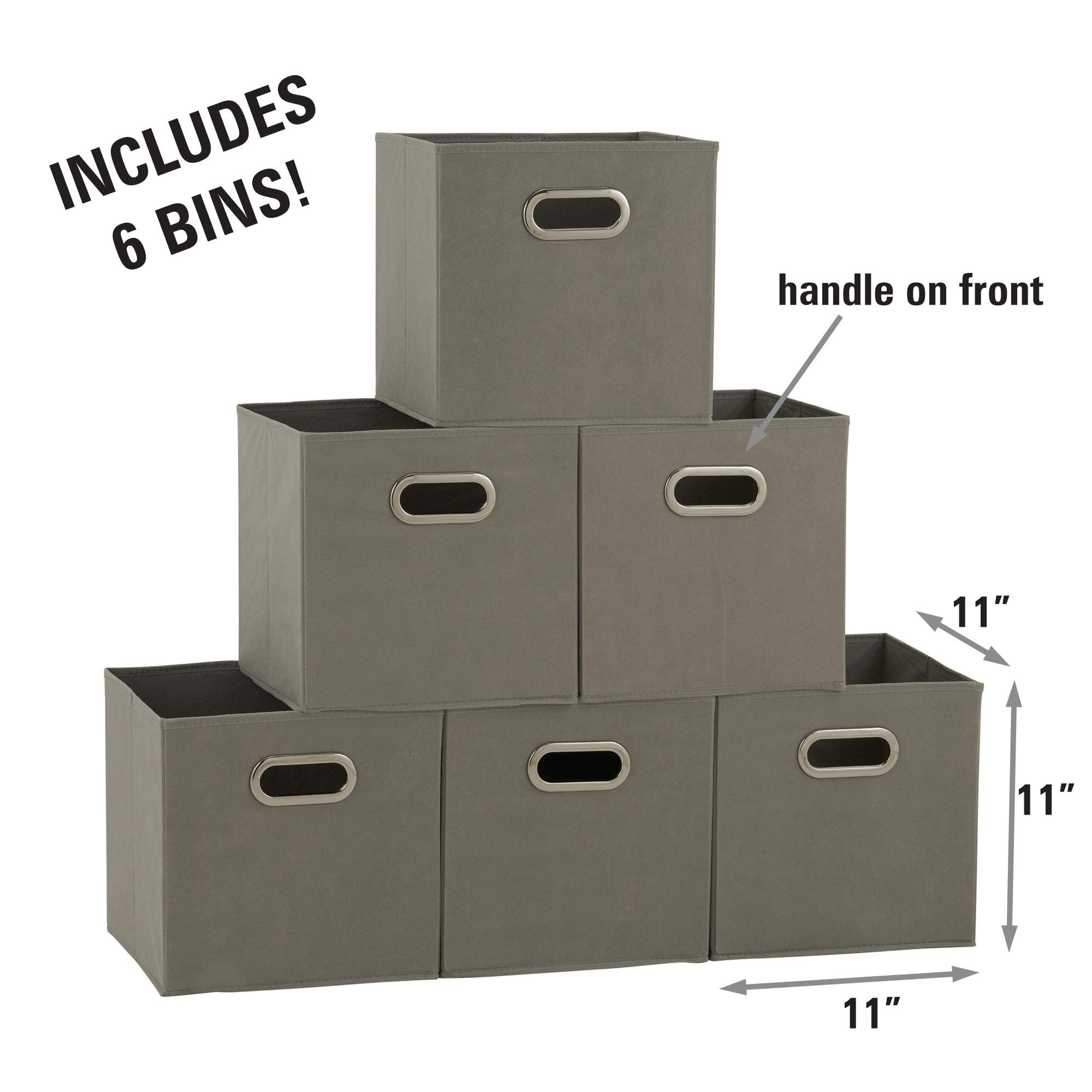 Fabric Storage Bins in Strong Poly‑Woven Fabric (6 Count)