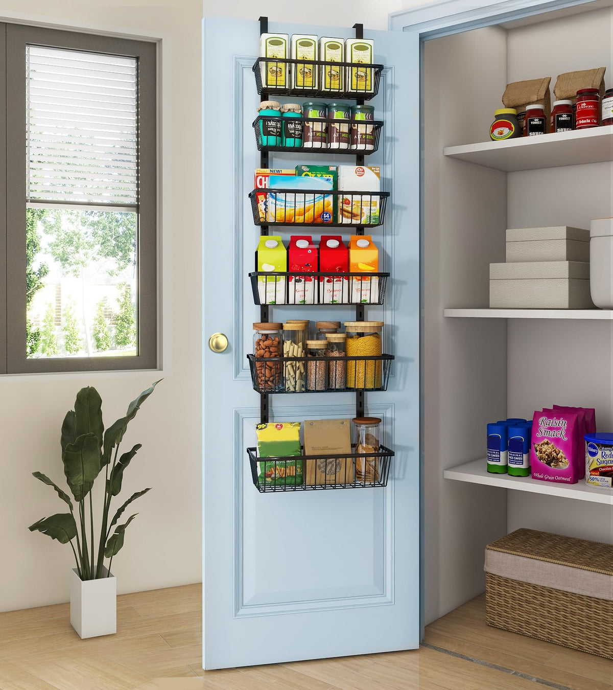 12 Inch Wide Narrow Over The Door Pantry Organizer 6