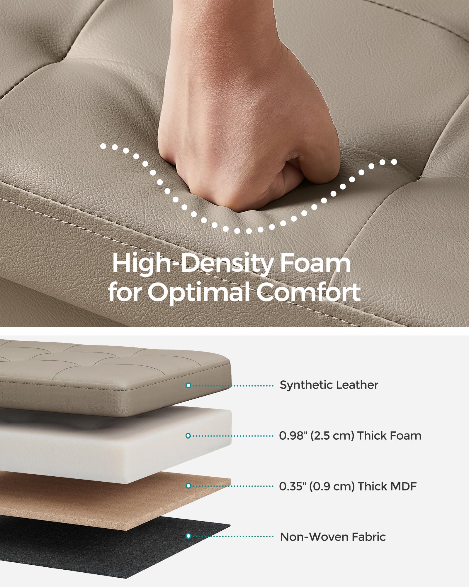 30 Inches Folding Storage Ottoman Bench with Flipping Lid