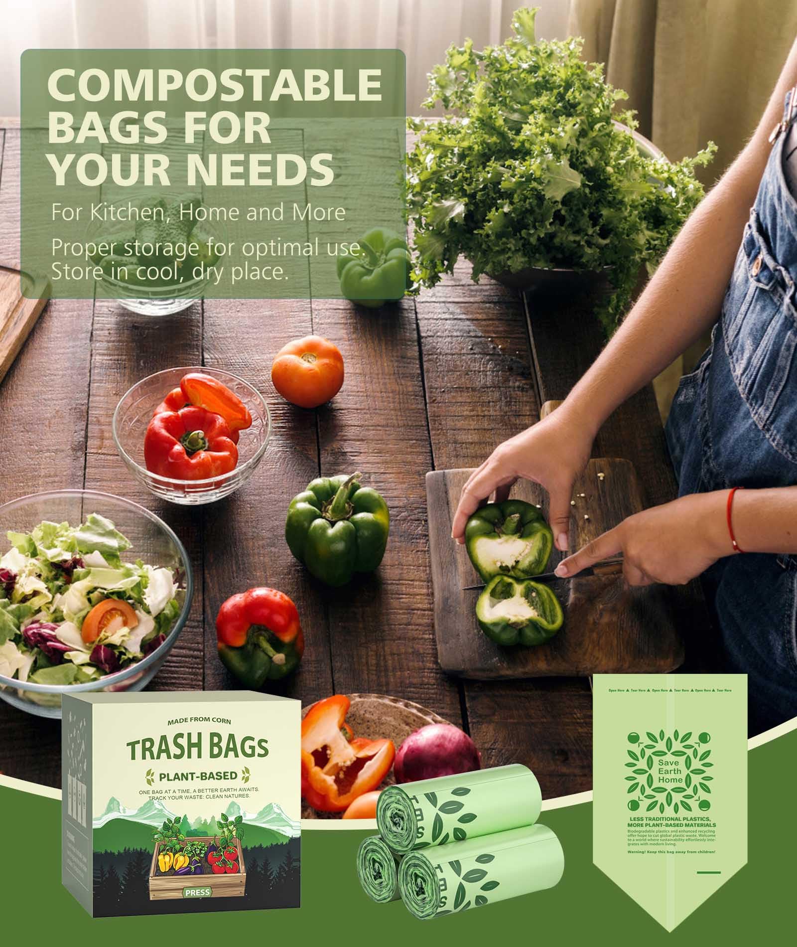 Small Compost Bags 2.6 Gallon Trash Bag (150 Count)