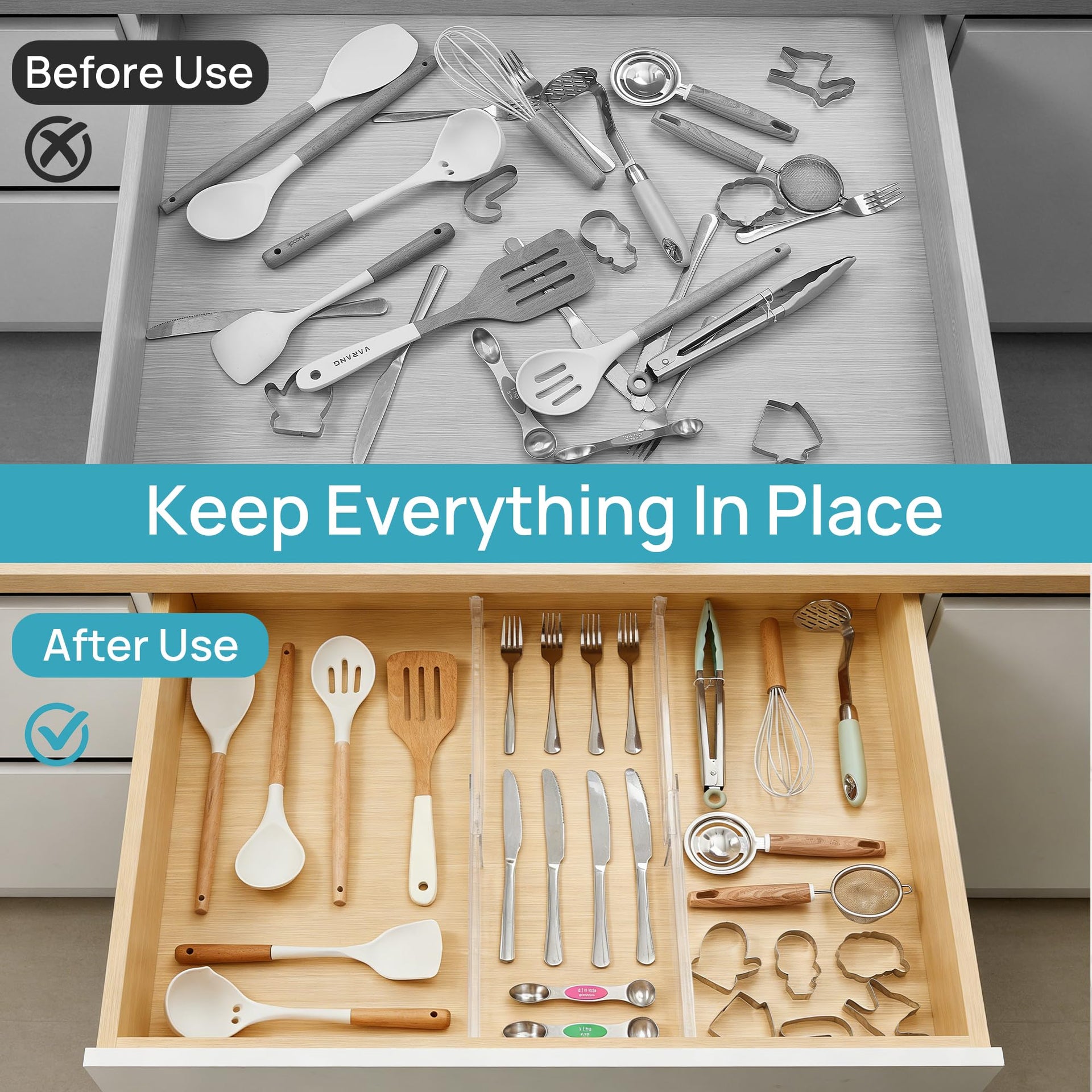 8 Pack Shallow Drawer Dividers (8 Count)