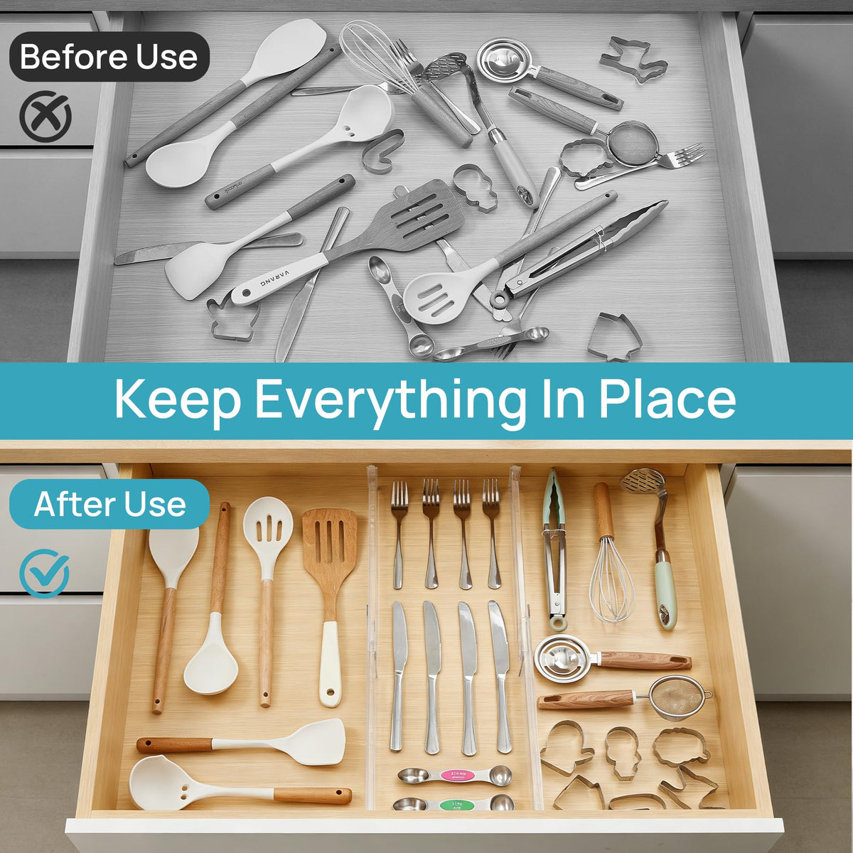 4 Pack Shallow Drawer Dividers (4 Count)