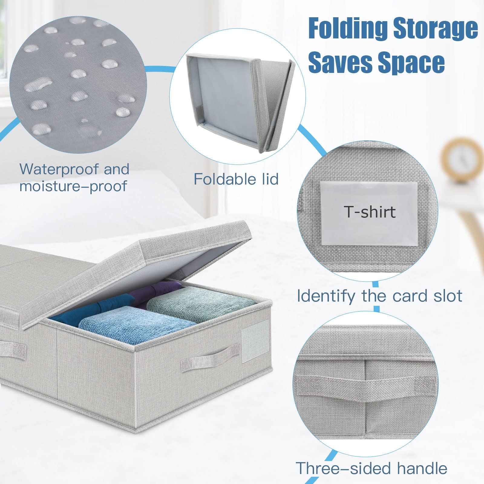 2Pack Large Underbed Storage Containers Bin with Lids